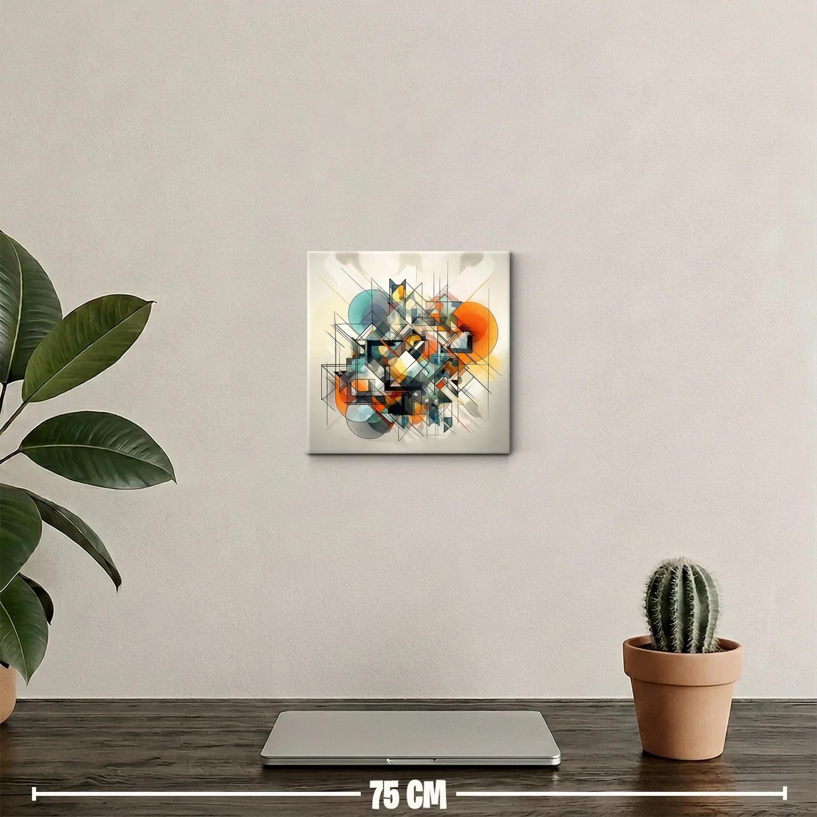 Composición geométrica en tonos cálidos y fríos vibrantes — miniatura 2