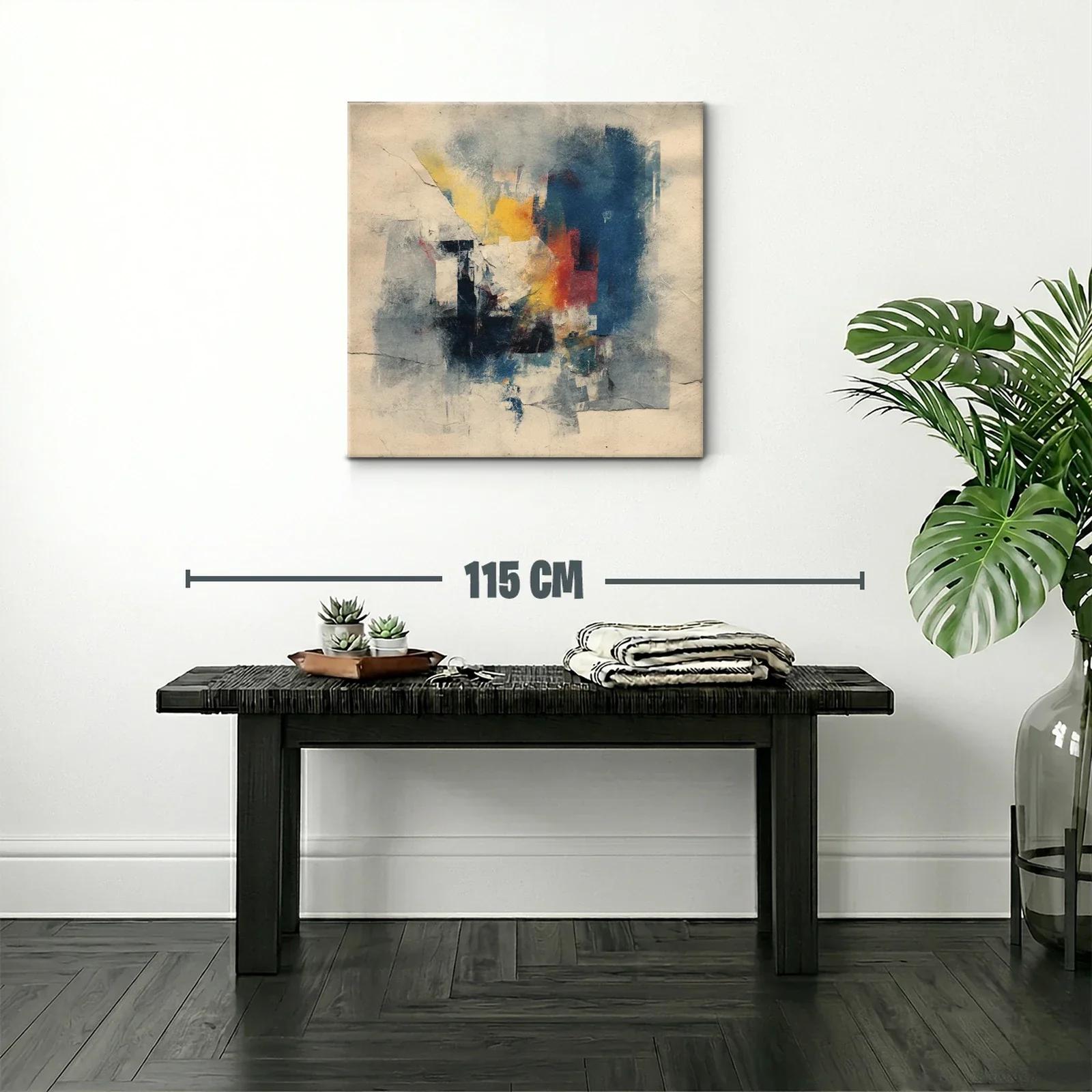 Composición abstracta con tonos cálidos y fríos mezclados — miniatura 2