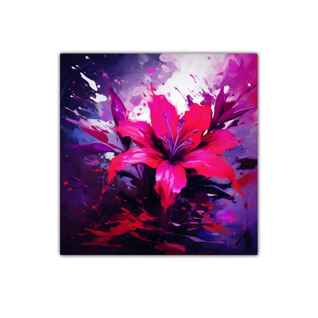 Flor vibrante en explosión de colores intensos