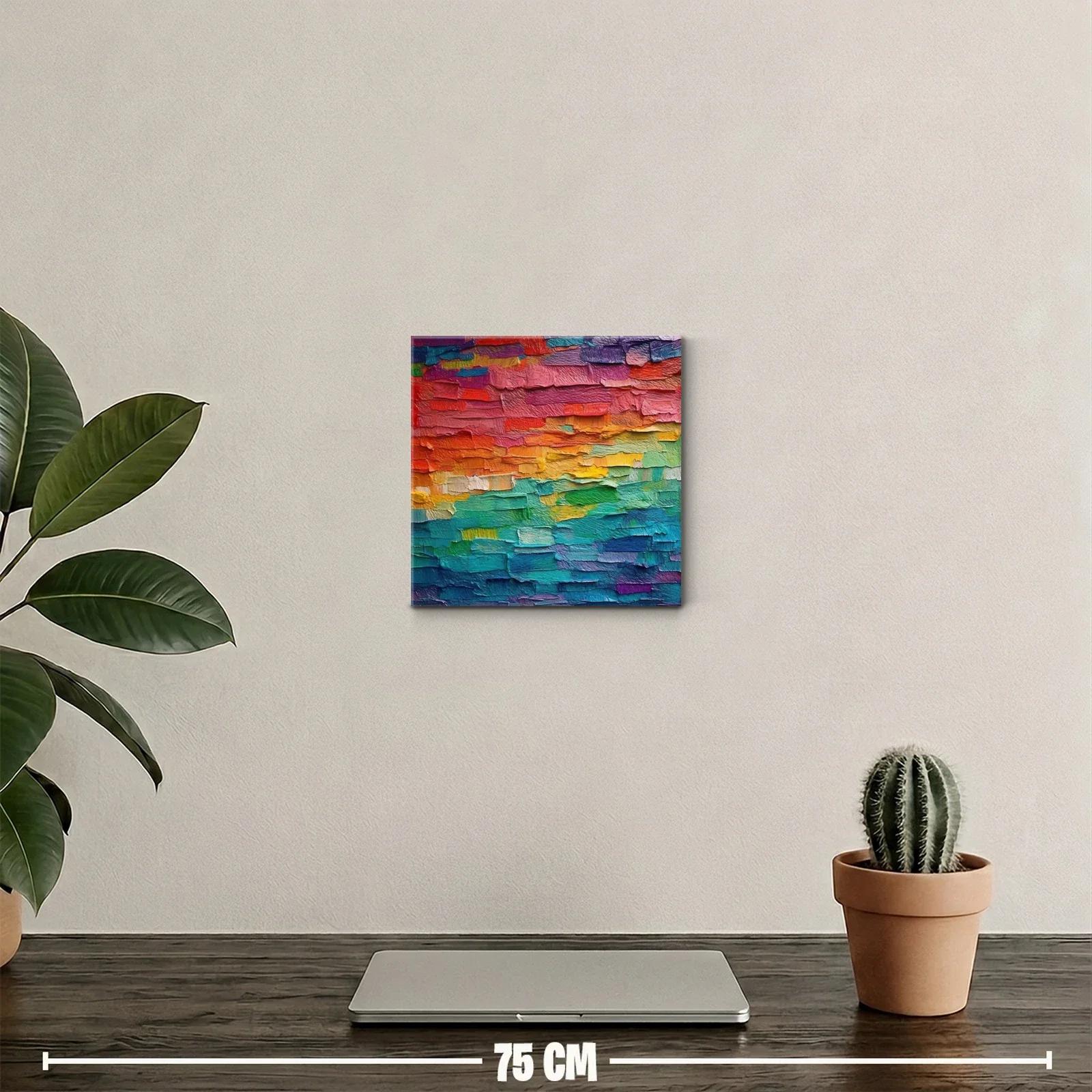 Cuadro abstracto en vibrantes tonos arcoíris para decoración — miniatura 2