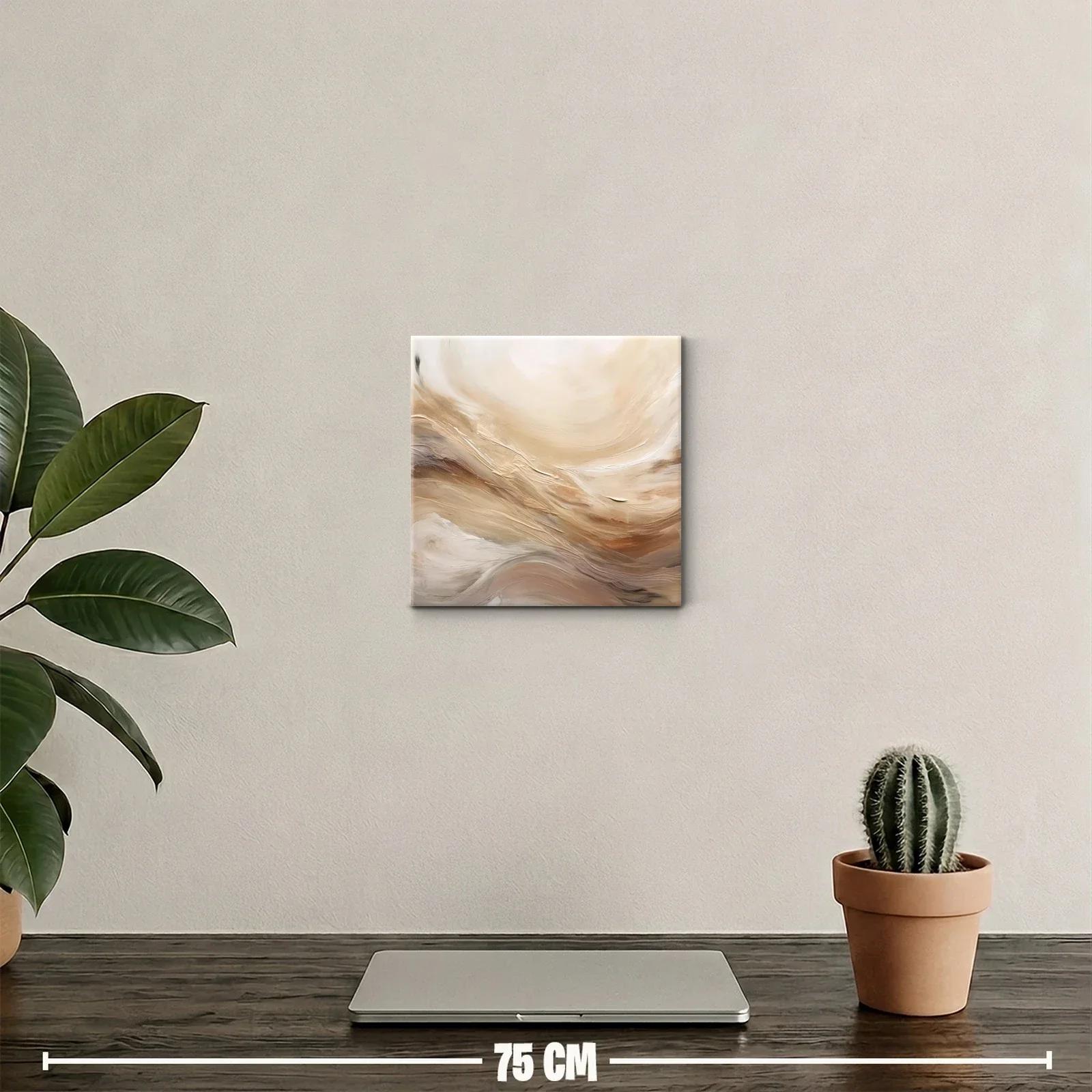 Composición abstracta con tonos tierra y crema delicados — miniatura 2