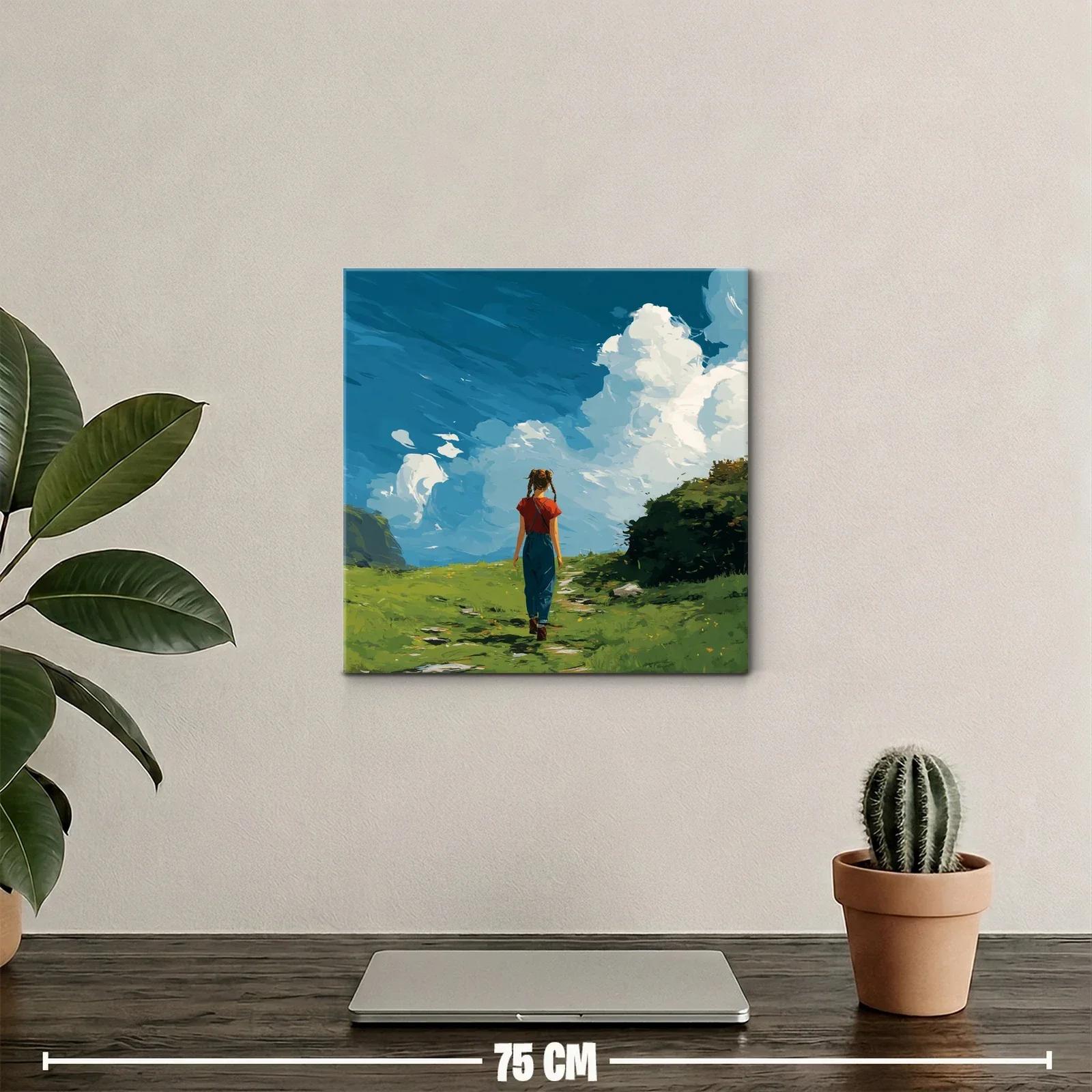 Paseo solitario en paisaje natural con cielo despejado — miniatura 2