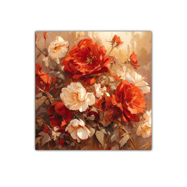 Ramo vibrante con flores rojas y blancas para decorar