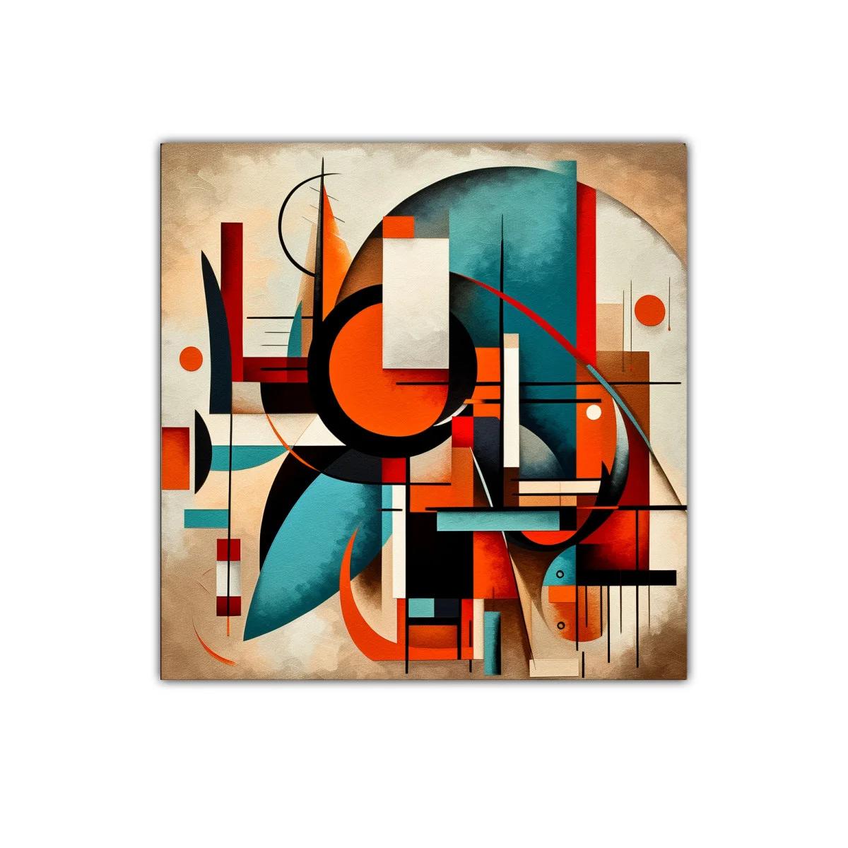 Composición abstracta con líneas y formas geométricas coloridas — imagen principal