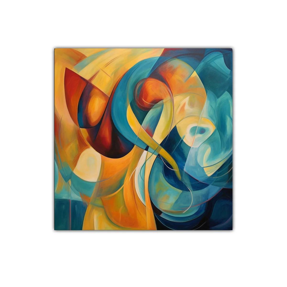 Composición dinámica en tonos cálidos y fríos — imagen principal