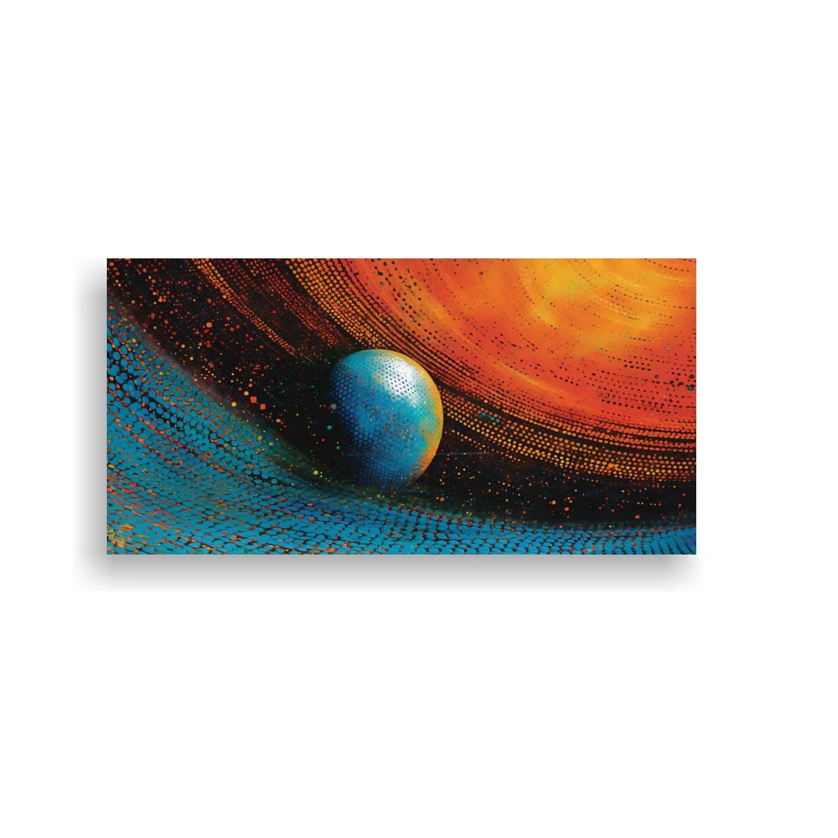 Cuadro planeta azul con remolino luminoso — imagen principal