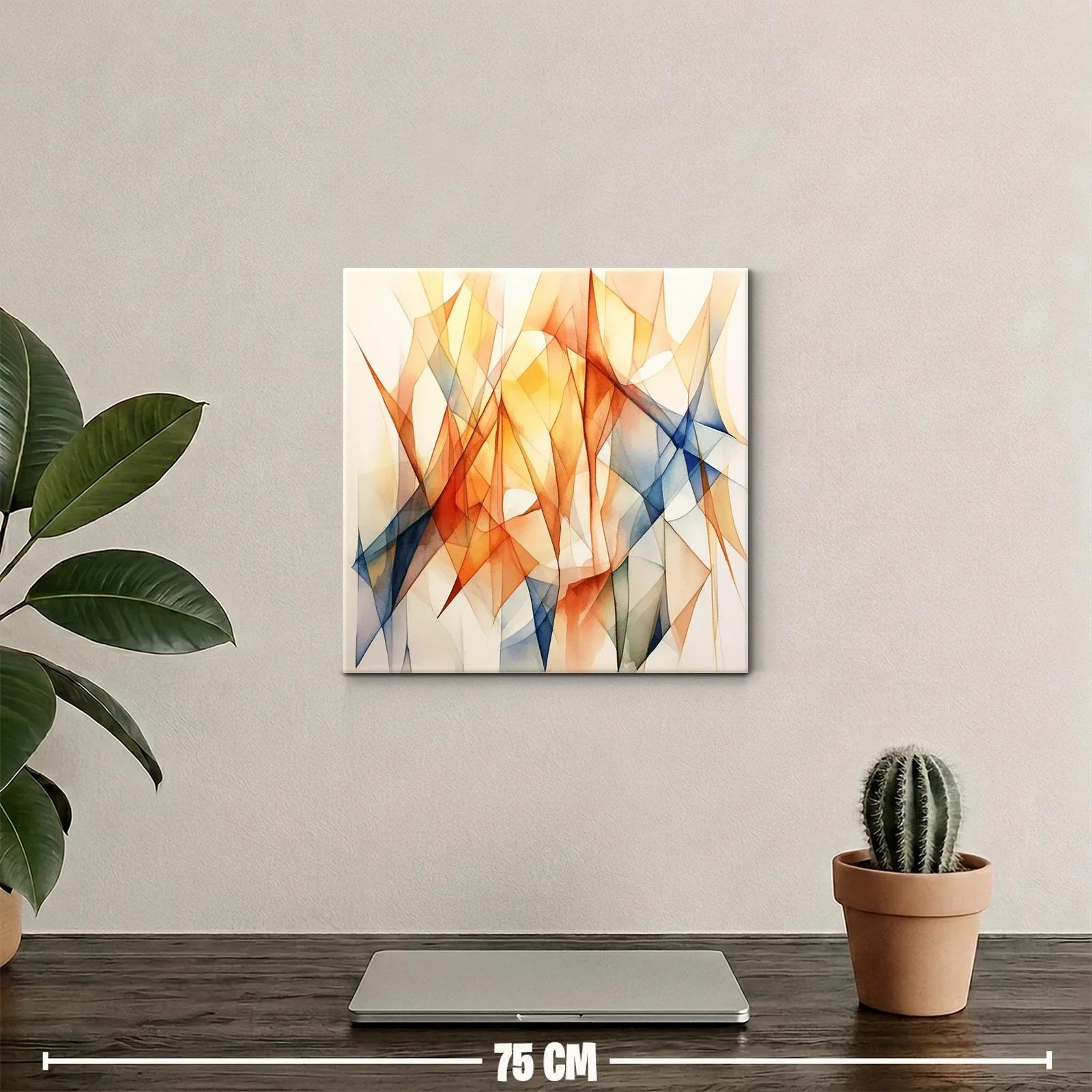 Composición abstracta con tonos cálidos y azules intensos — miniatura 2