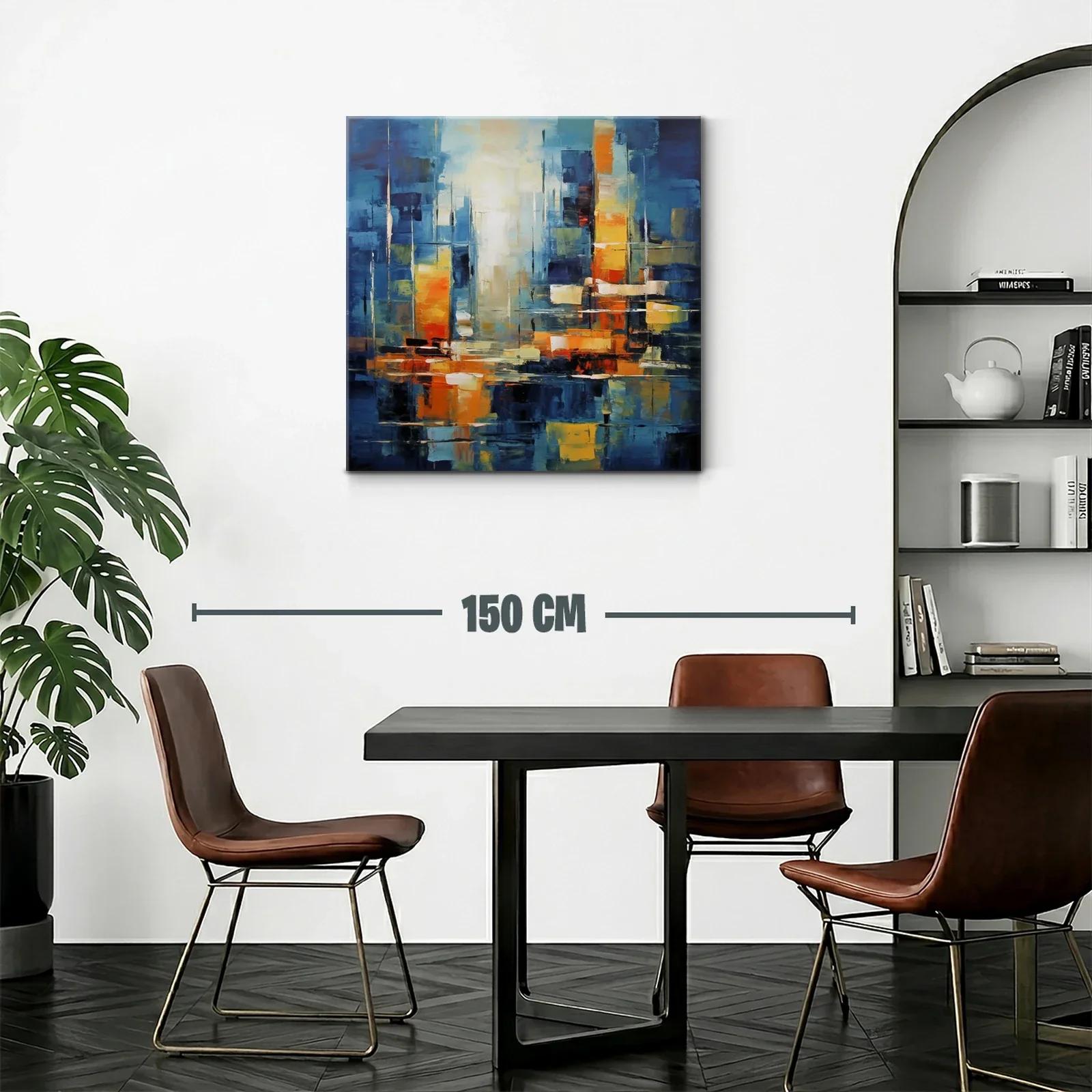 Composición abstracta con vibrantes tonos azul y naranja — miniatura 2