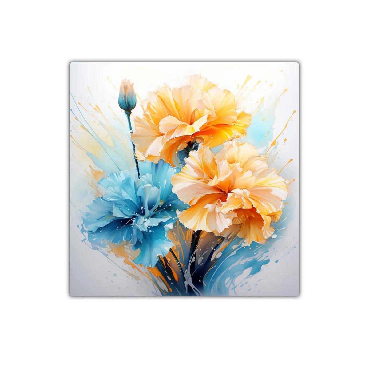 Flores vibrantes en tonos azul y amarillo cálido — imagen principal