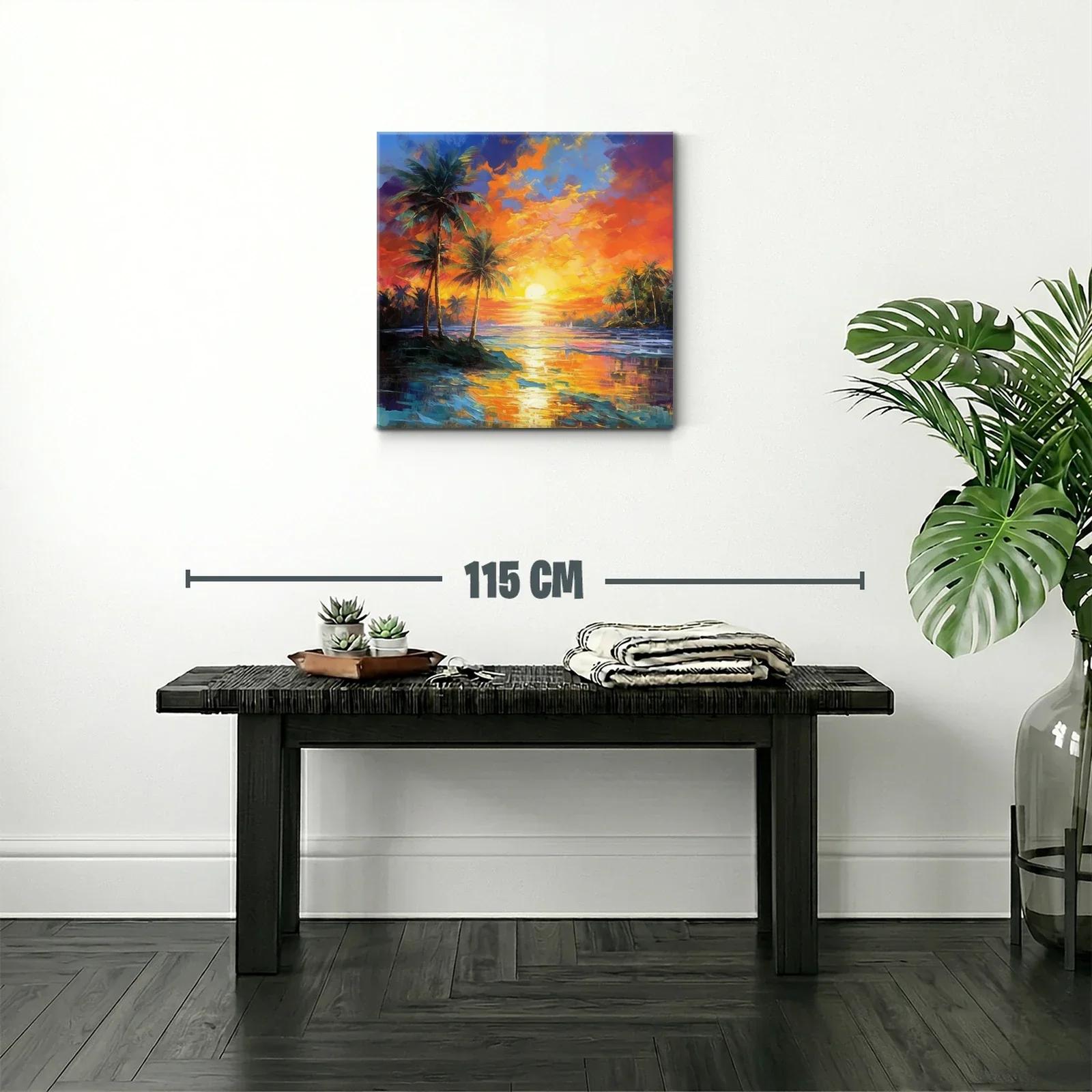 Atardecer tropical con palmeras y reflejos vibrantes — miniatura 2
