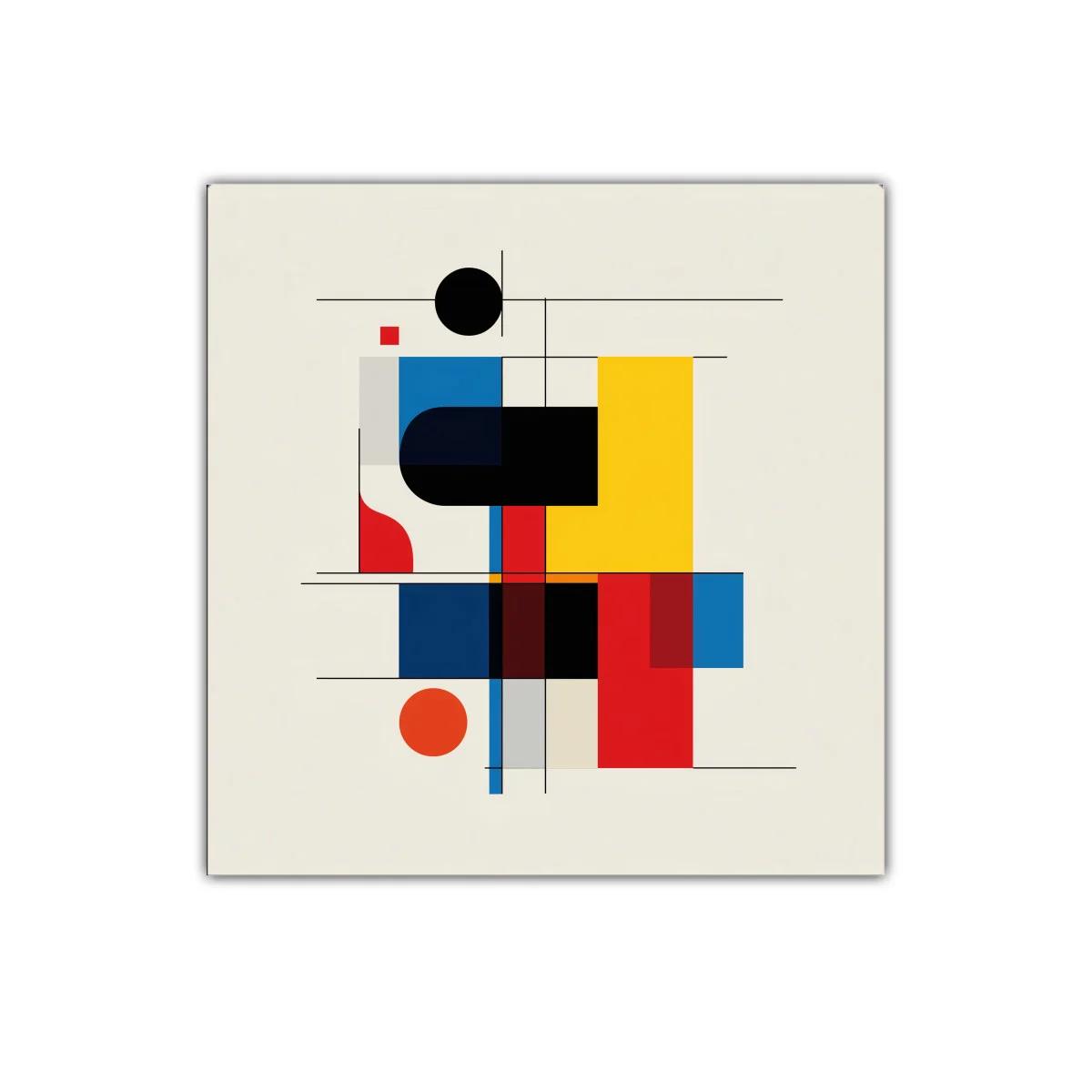 Composición geométrica con colores primarios en armonía — imagen principal