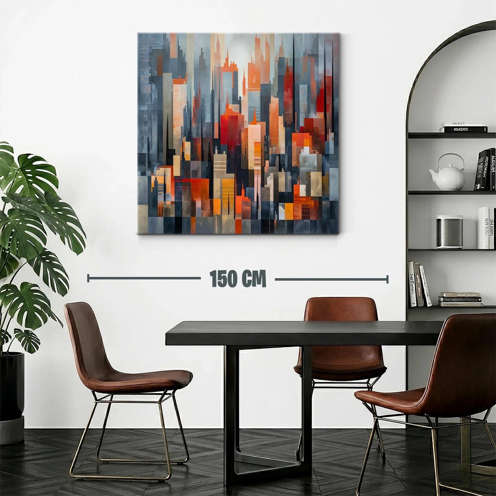 Composición abstracta de paisaje urbano con tonos cálidos — miniatura 2