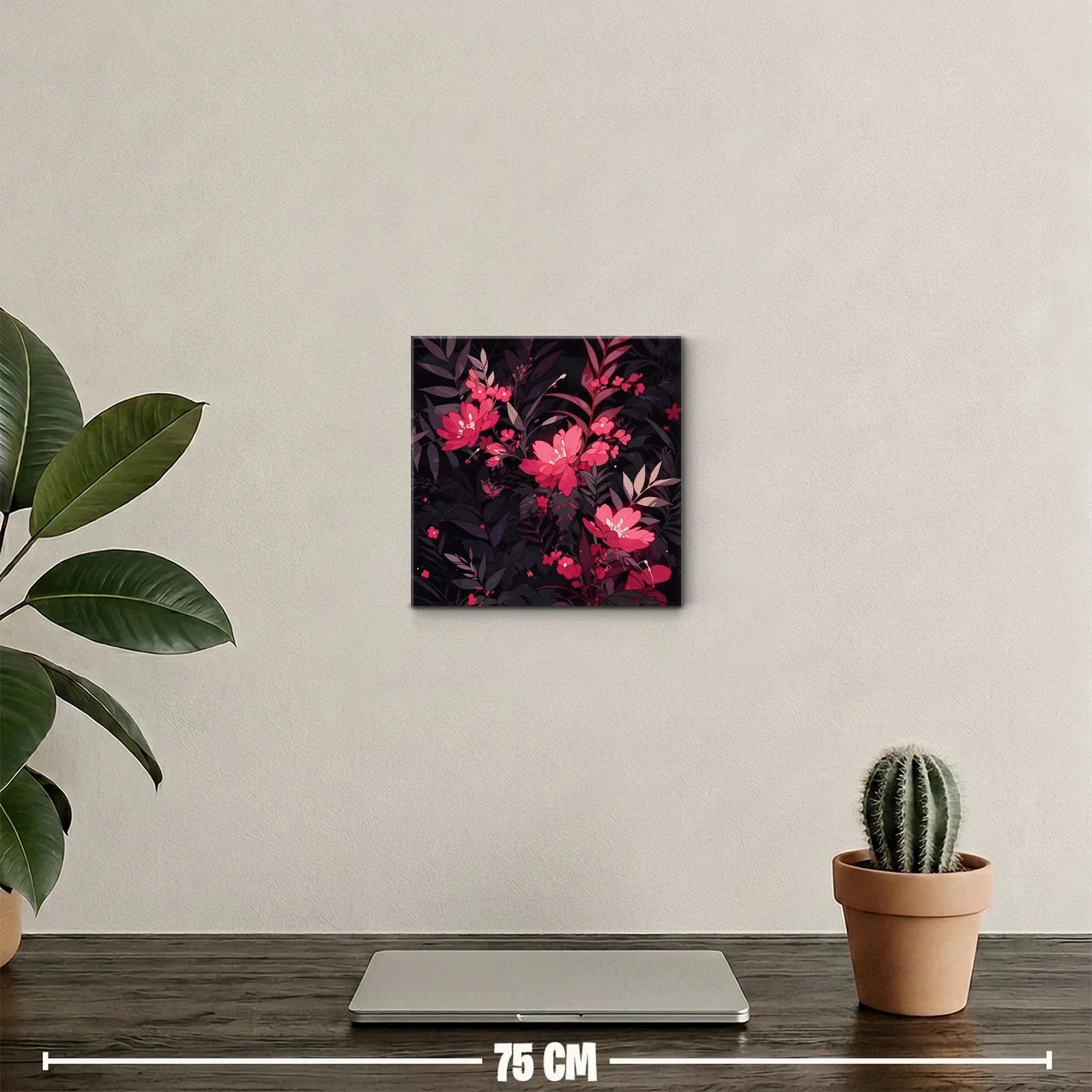 Cuadro de flores rojas sobre fondo oscuro elegante y moderno — miniatura 2