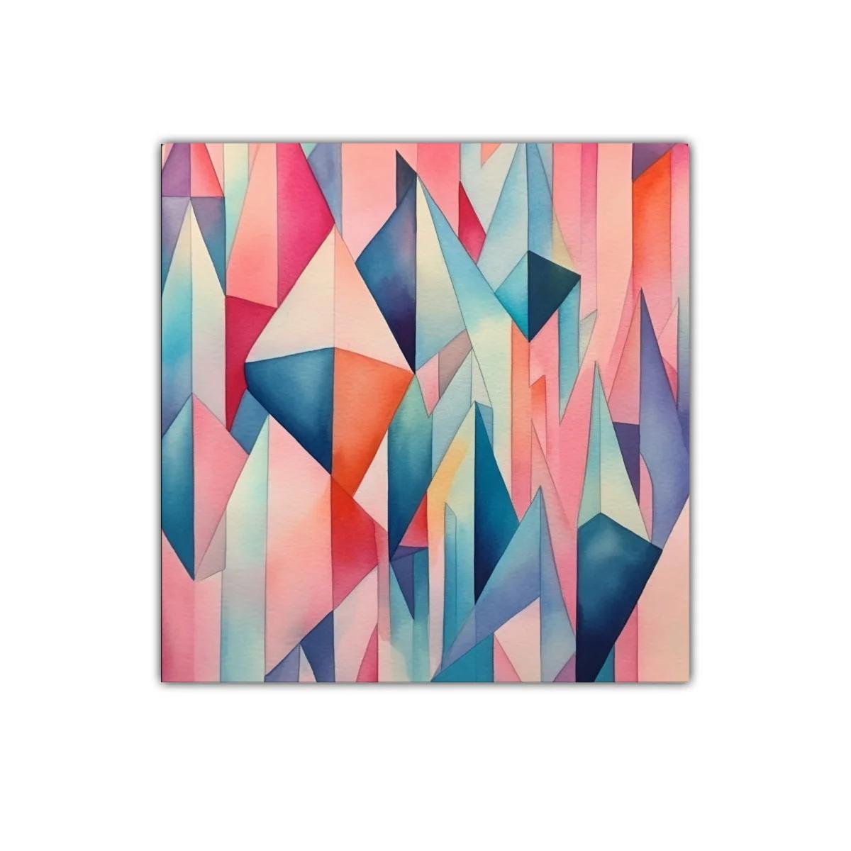 Cuadro decorativo con diseño geométrico en tonos pastel vibrantes — imagen principal