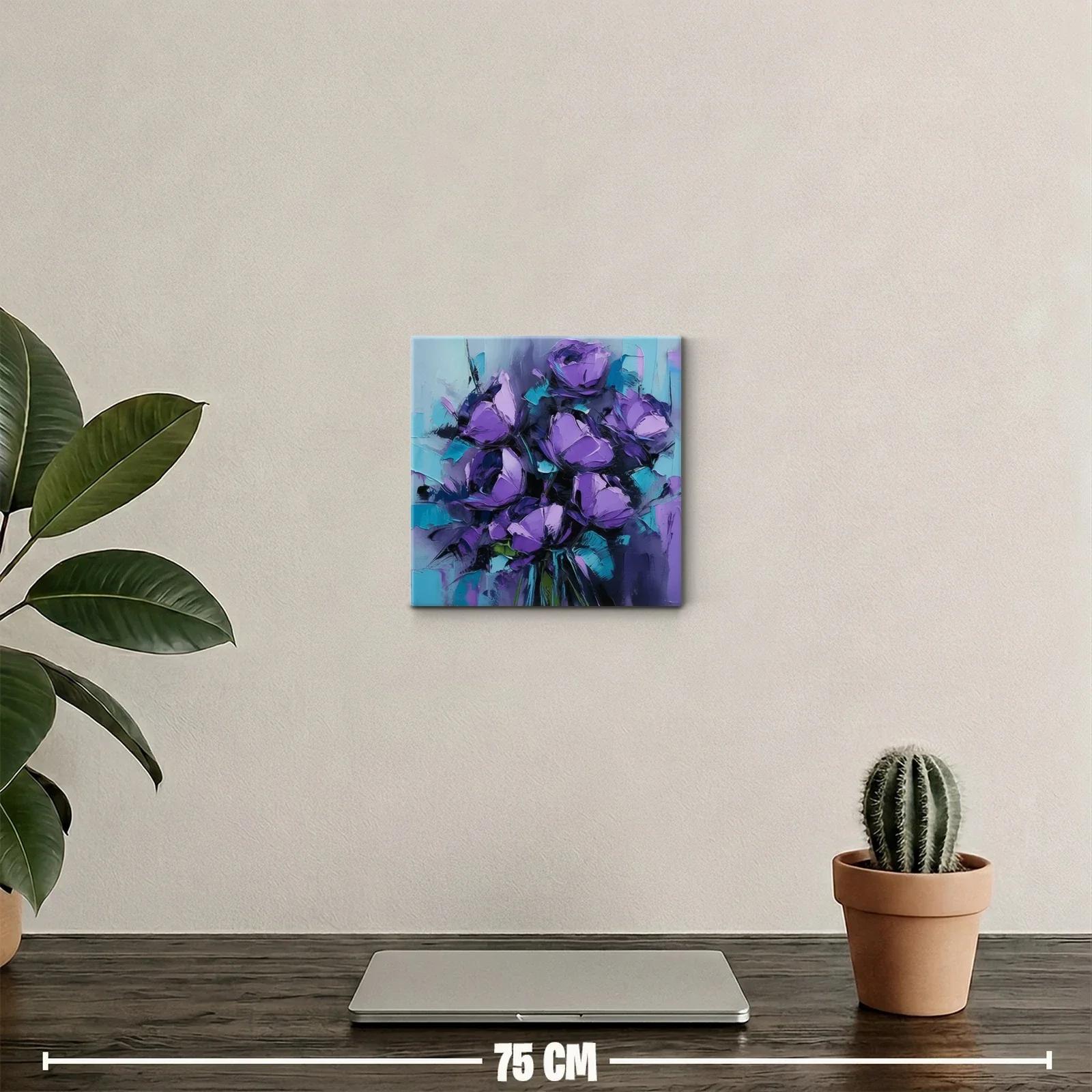 Elegancia floral en tonos morados y azules vibrantes — miniatura 2