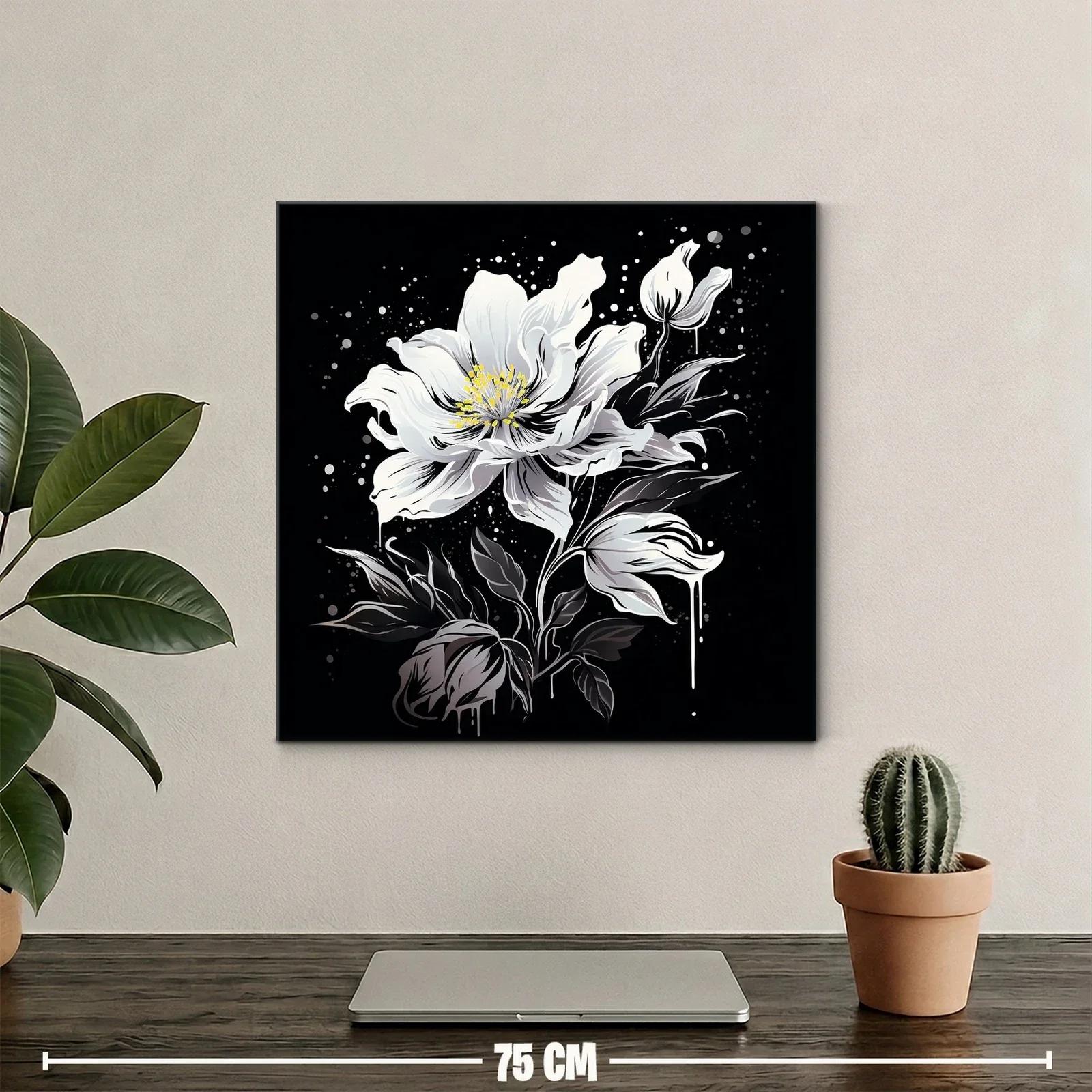 Floral blanco y negro con toque moderno y elegante — miniatura 2