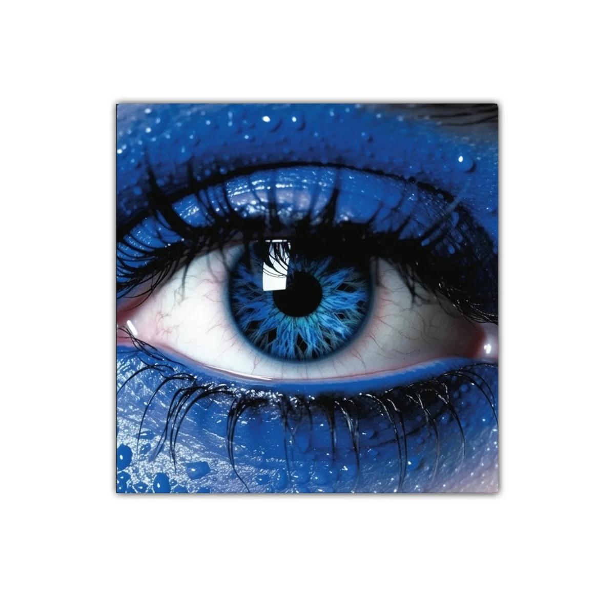 Impacto visual con ojo azul en primer plano intenso