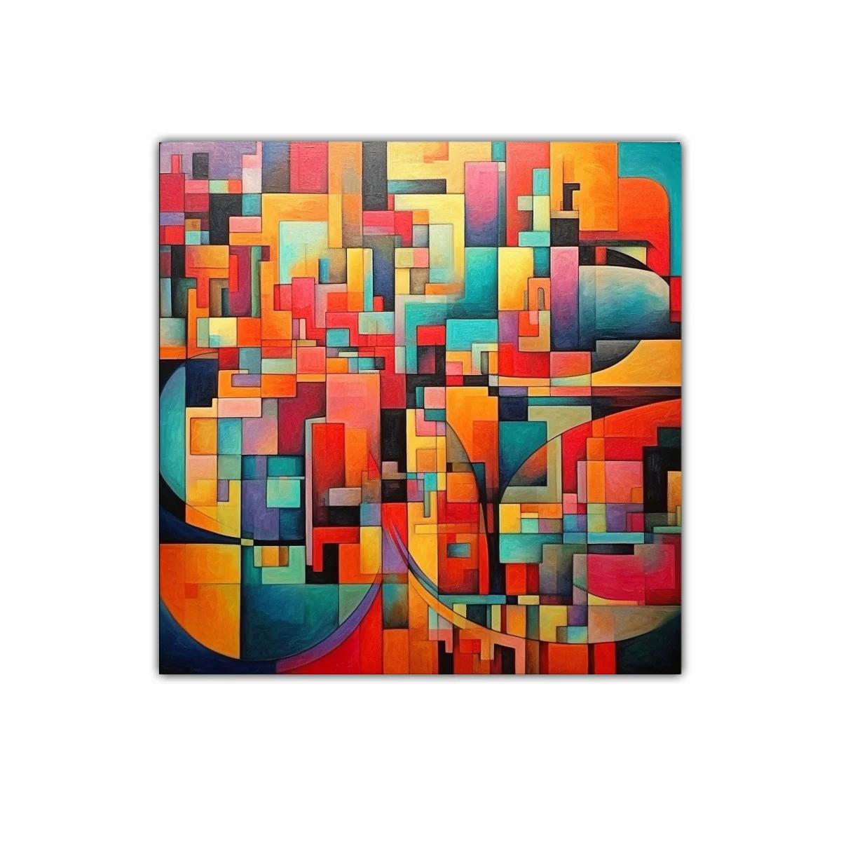 Composición abstracta con bloques de color vivos — imagen principal
