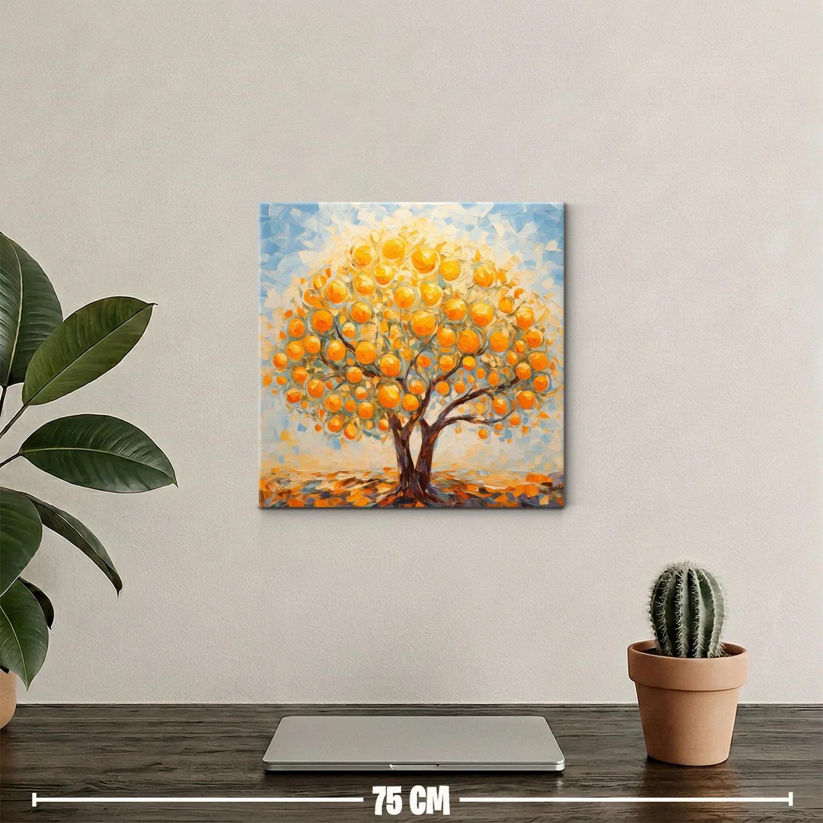 Árbol de naranjas iluminado en tonos cálidos y vibrantes — miniatura 2