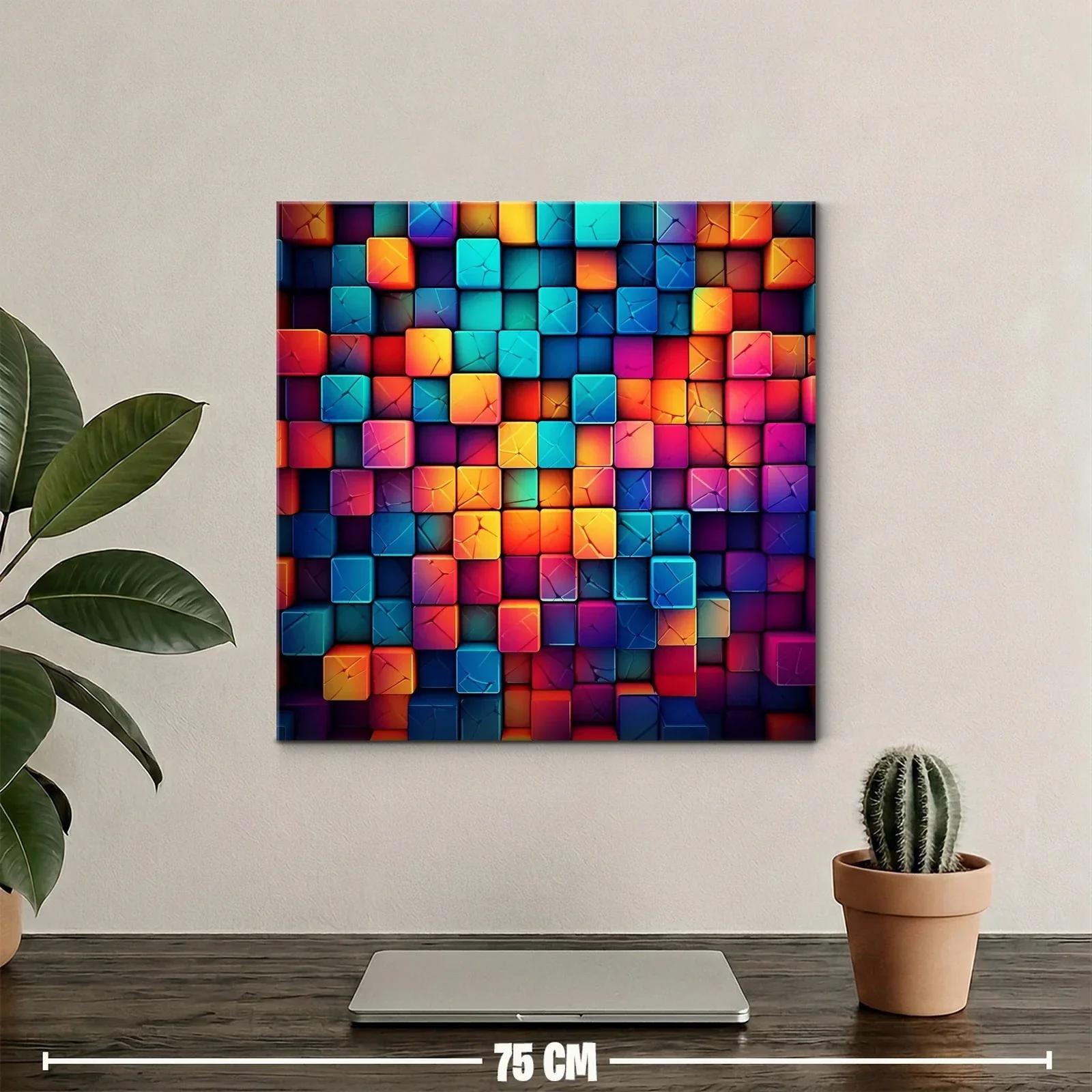 Composición vibrante de cubos en tonos cálidos y fríos — miniatura 2