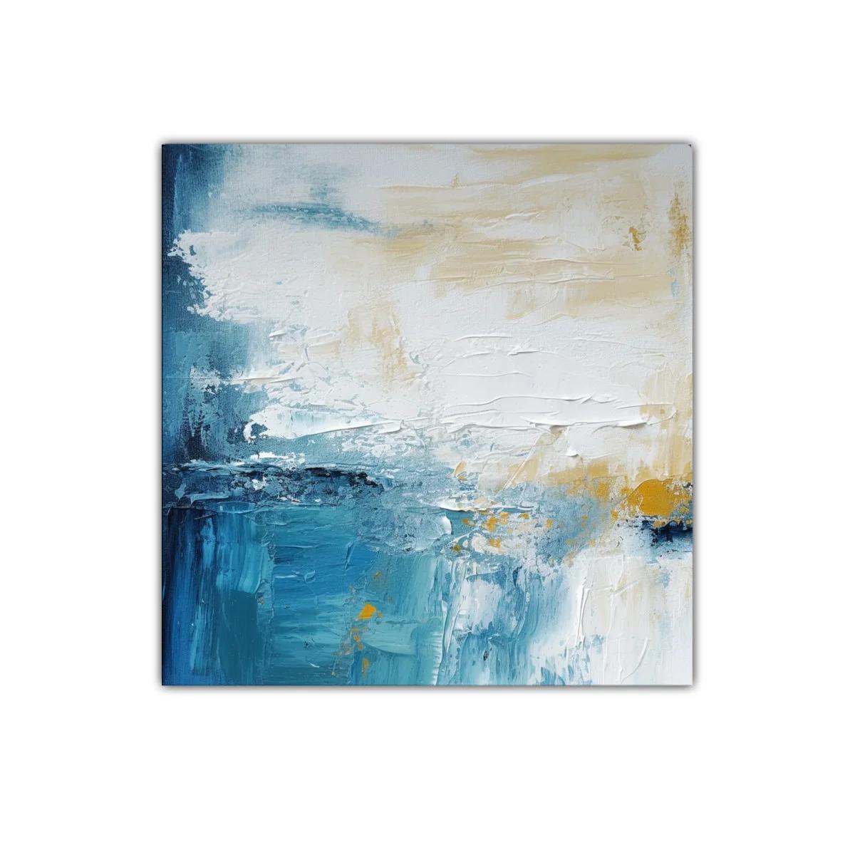 Cuadro abstracto en tonos azules y ocres para decoración moderna — imagen principal