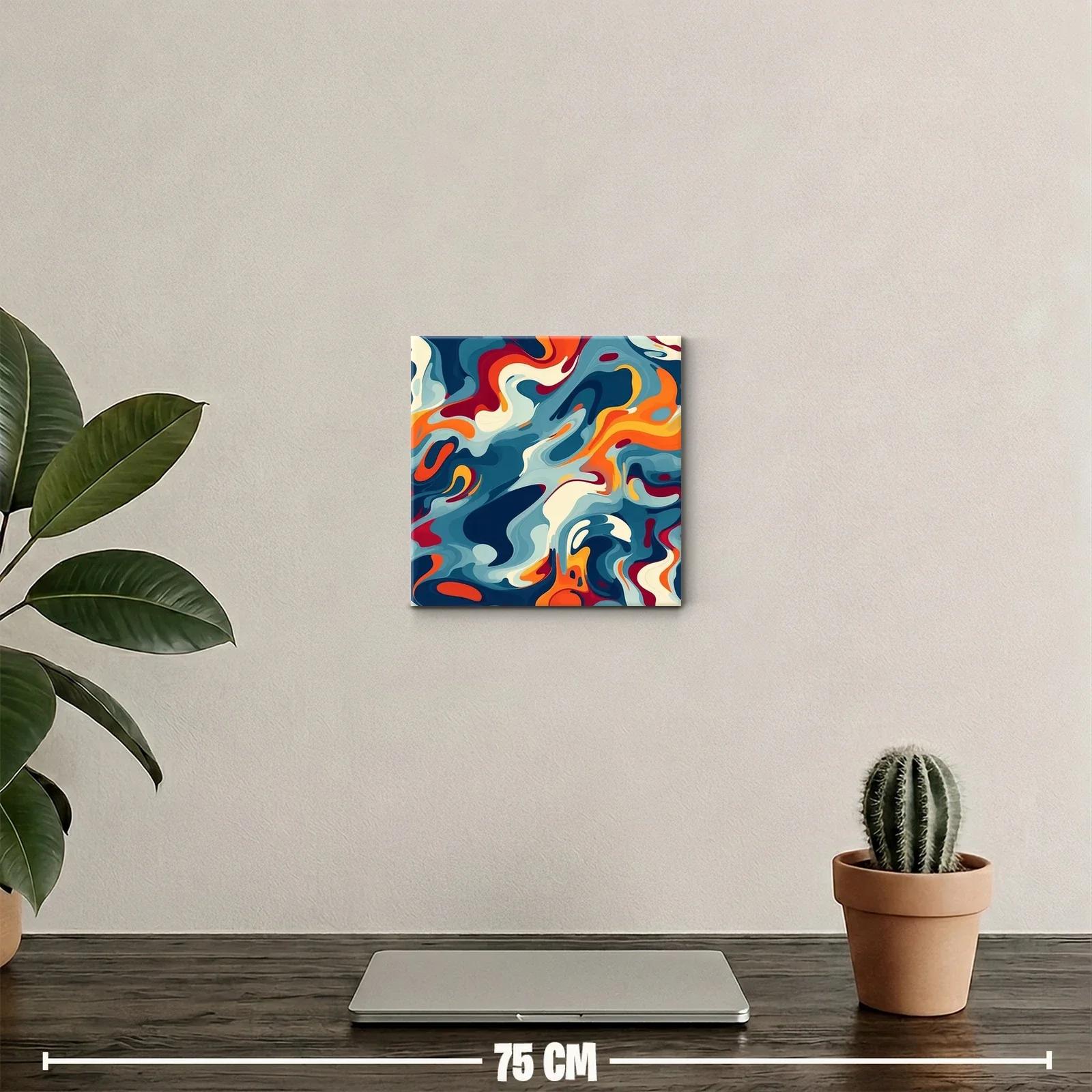 Cuadro abstracto con colores vivos y dinámicos en movimiento — miniatura 2