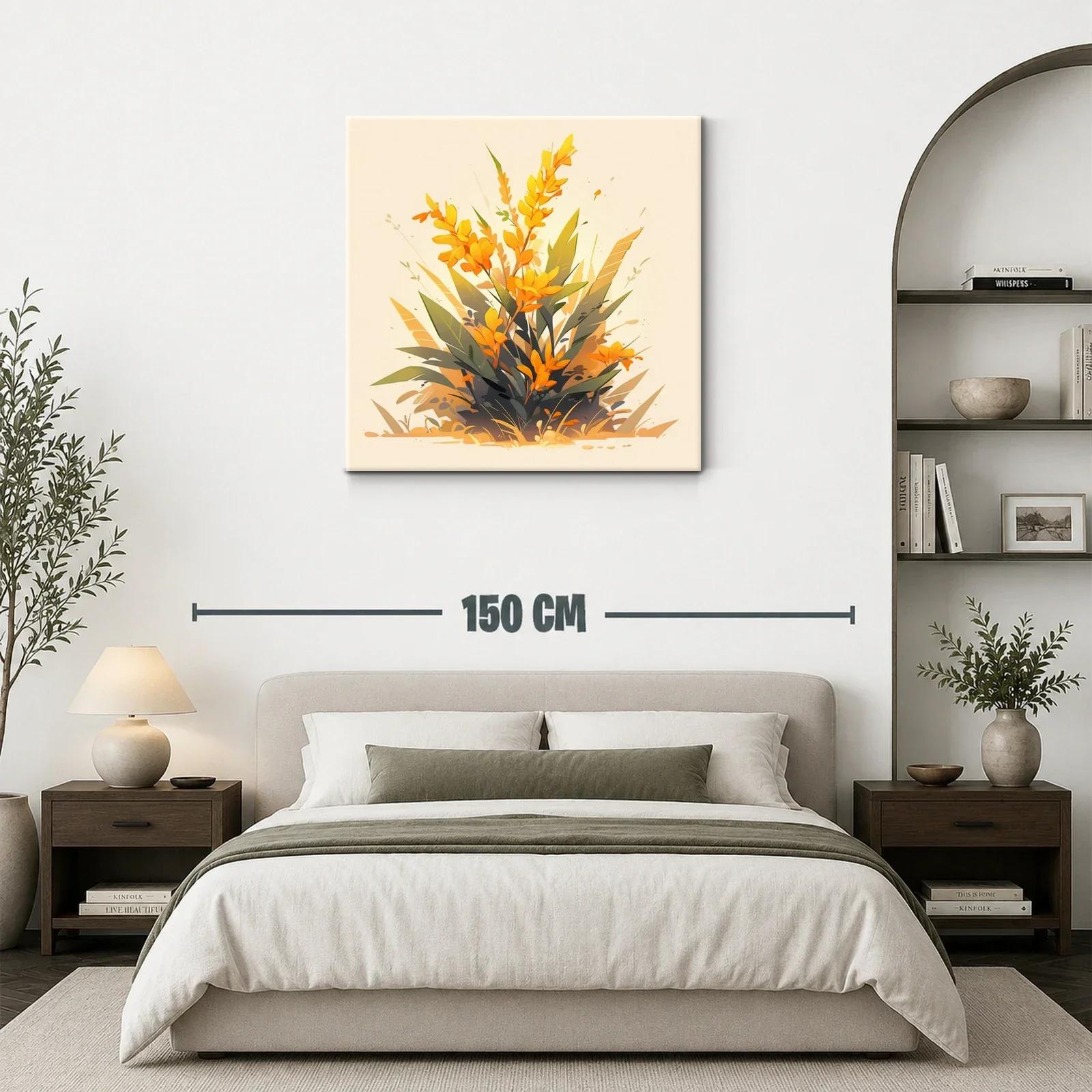 Ramo vibrante de flores naranjas con hojas verdes — miniatura 3
