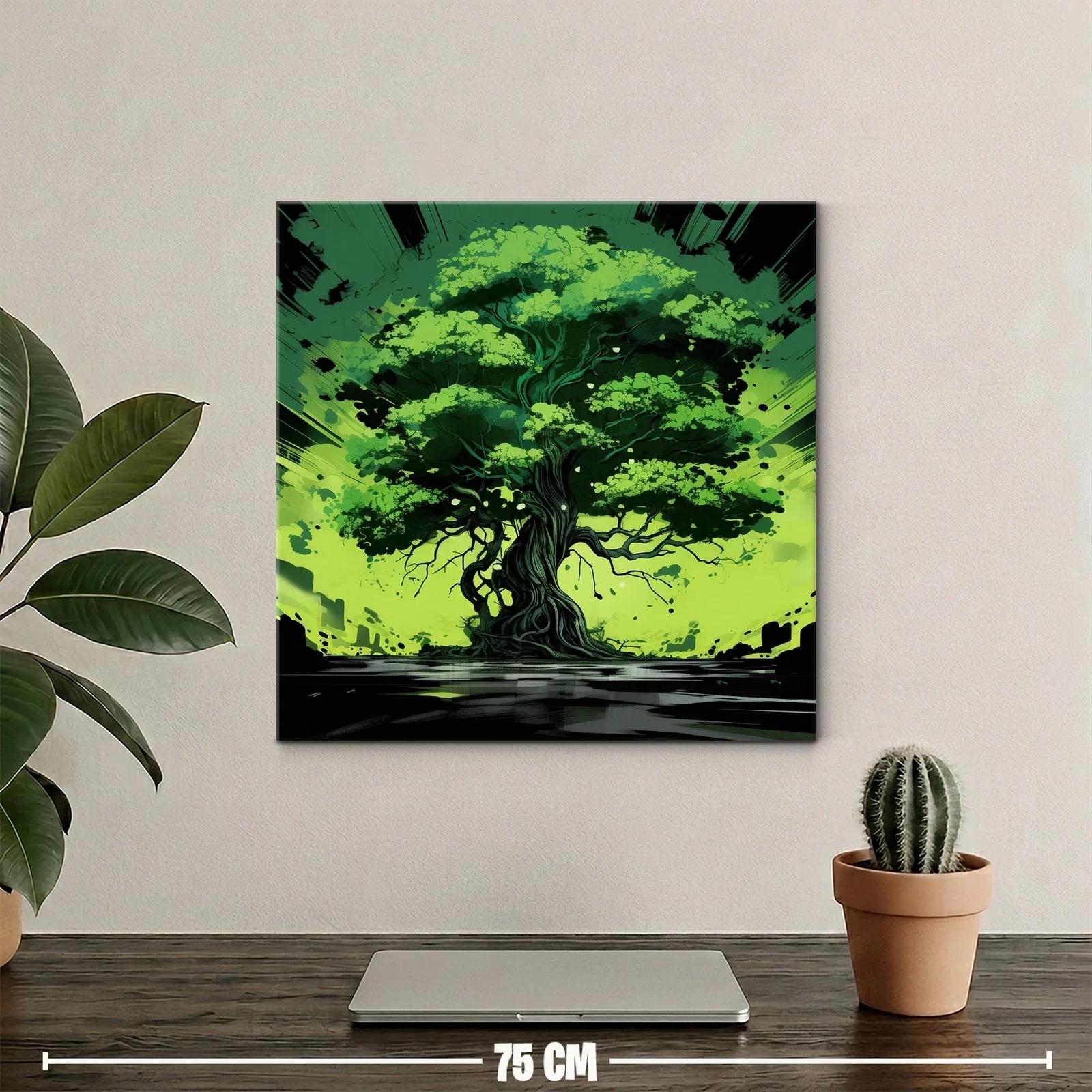 Impresionante composición de árbol vibrante en tonos verdes — miniatura 2