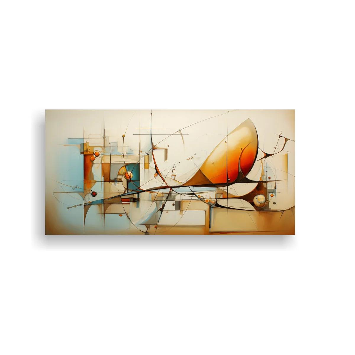 Cuadro composición geométrica abstracta con curvas grandes y acentos — imagen principal