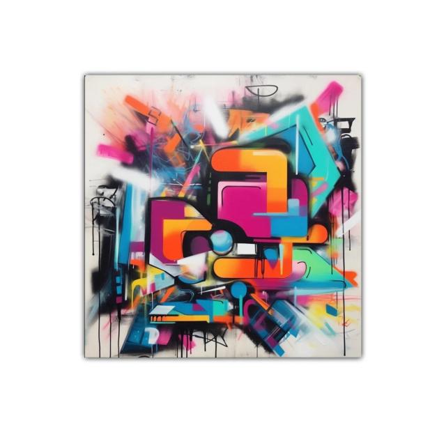 Cuadro decorativo moderno con colores vibrantes y formas abstractas