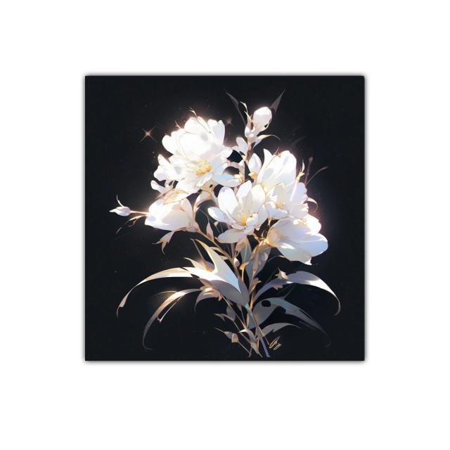 Elegancia de flores blancas sobre fondo oscuro