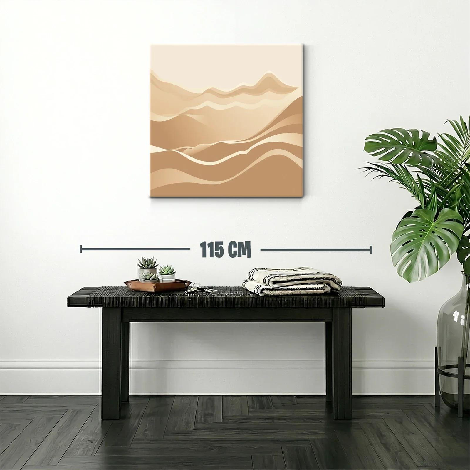 Paisaje abstracto en tonos neutros y formas onduladas — miniatura 2