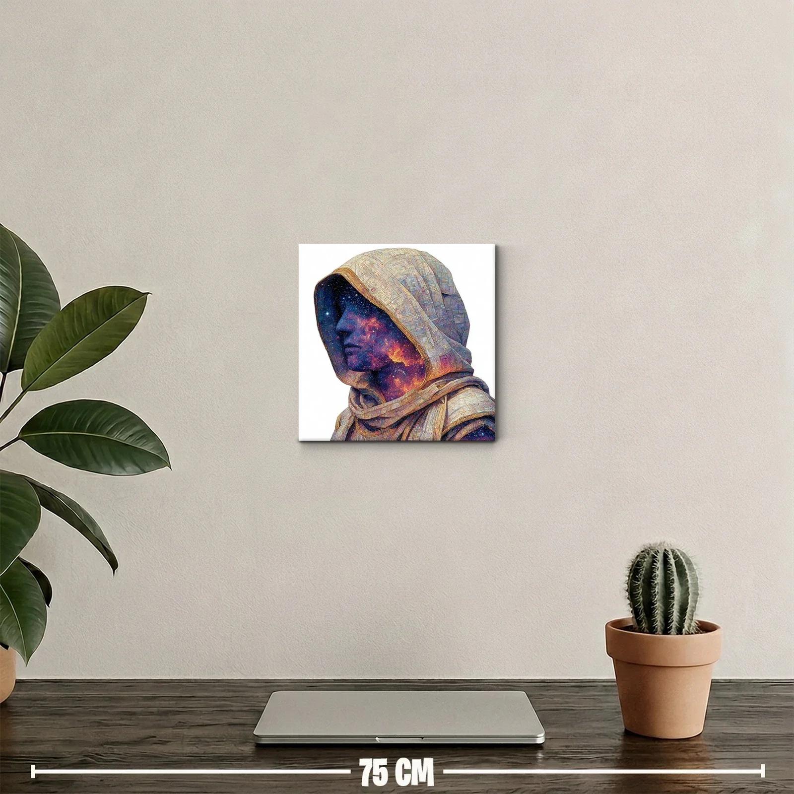 Retrato cósmico de figura con capucha y galaxias interiores — miniatura 2