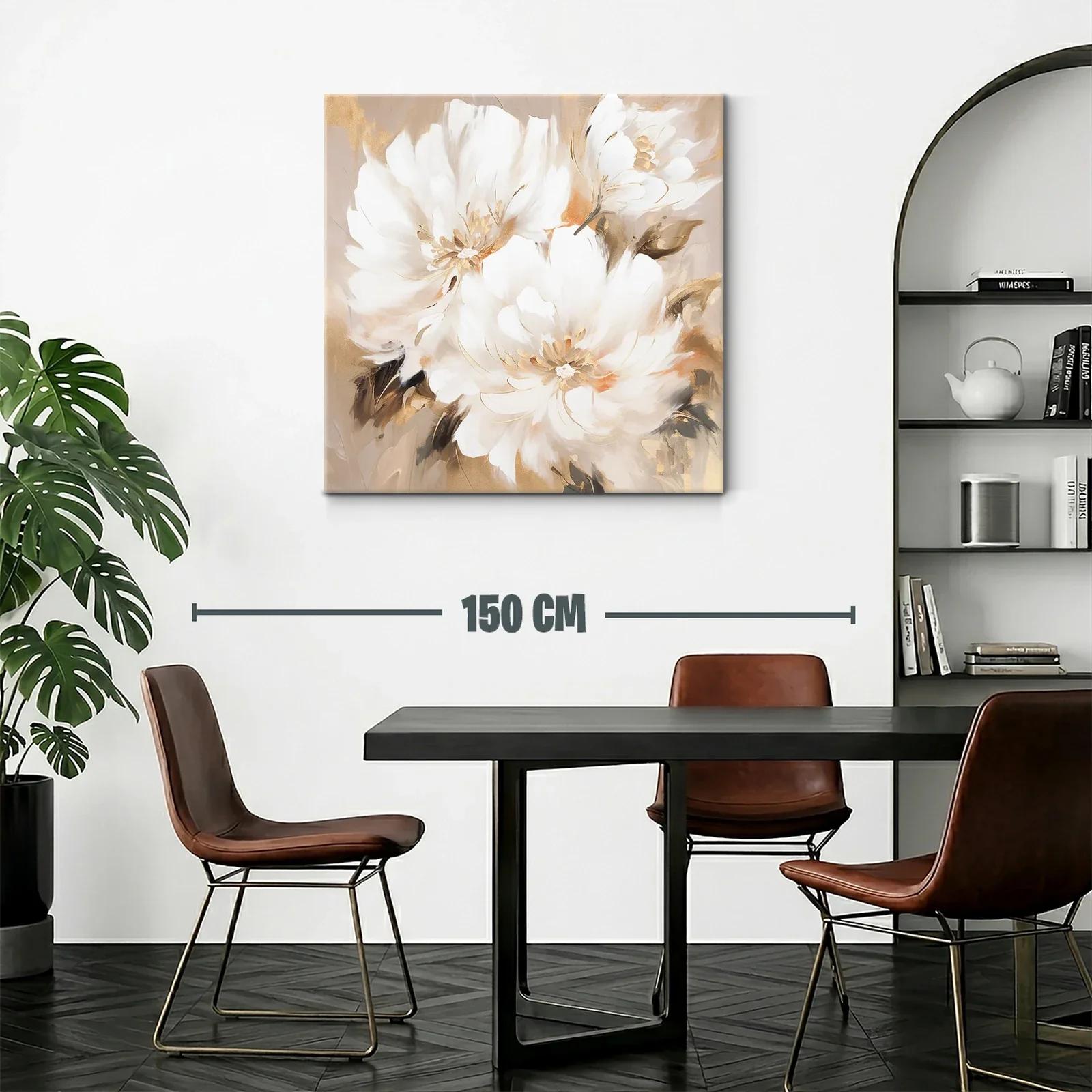 Cuadro flores blancas suaves con tonos cálidos — miniatura 2