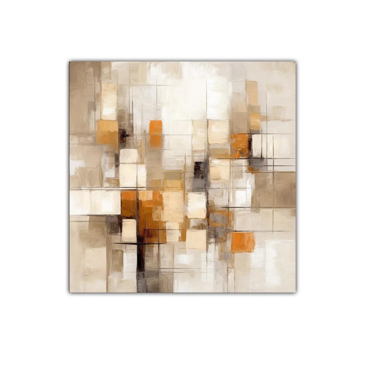 Composición abstracta cálida con formas geométricas