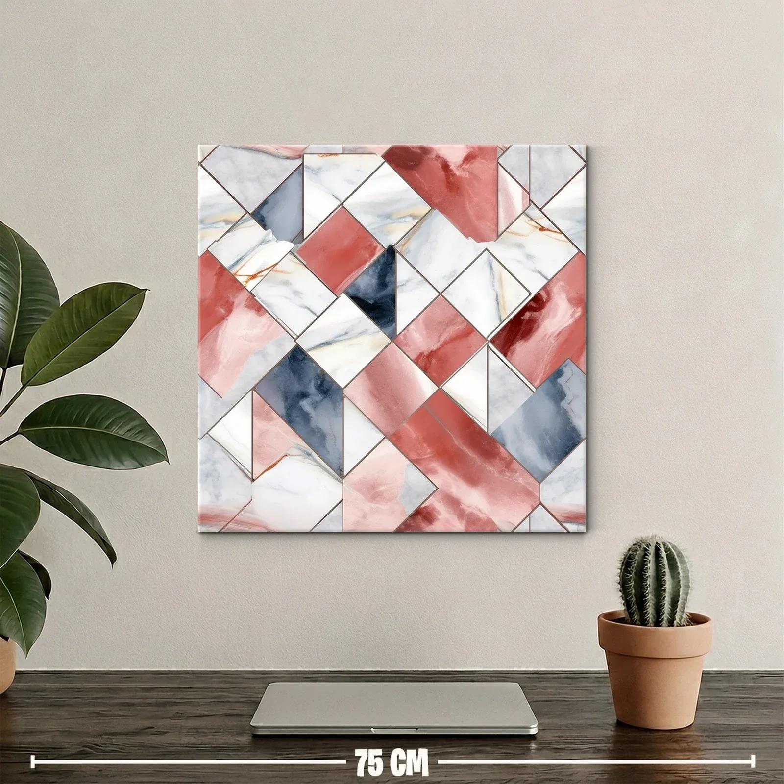 Composición geométrica con tonos rojizos y azulados — miniatura 2
