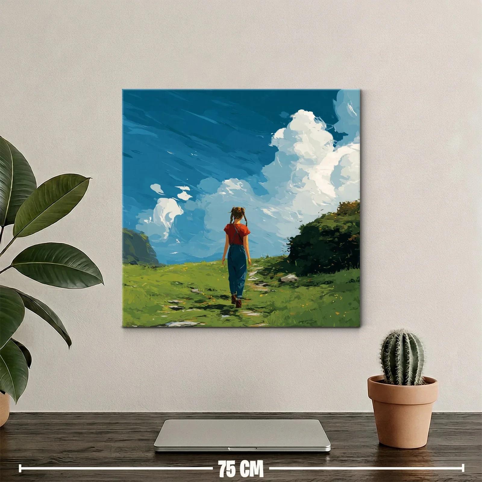 Paseo solitario en paisaje natural con cielo despejado — miniatura 2