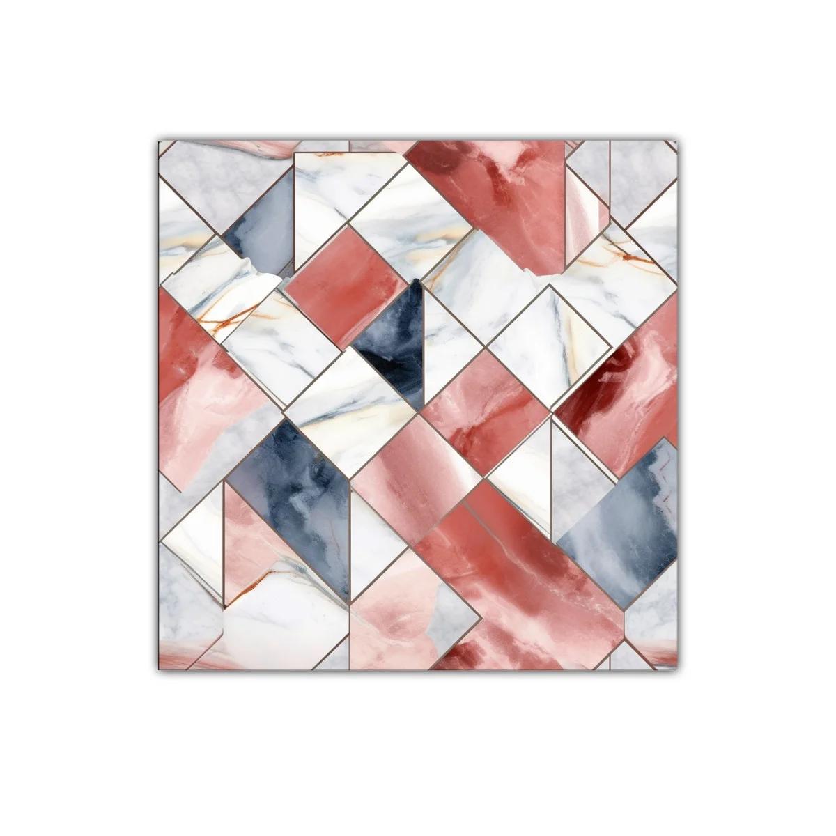 Composición geométrica con tonos rojizos y azulados — imagen principal