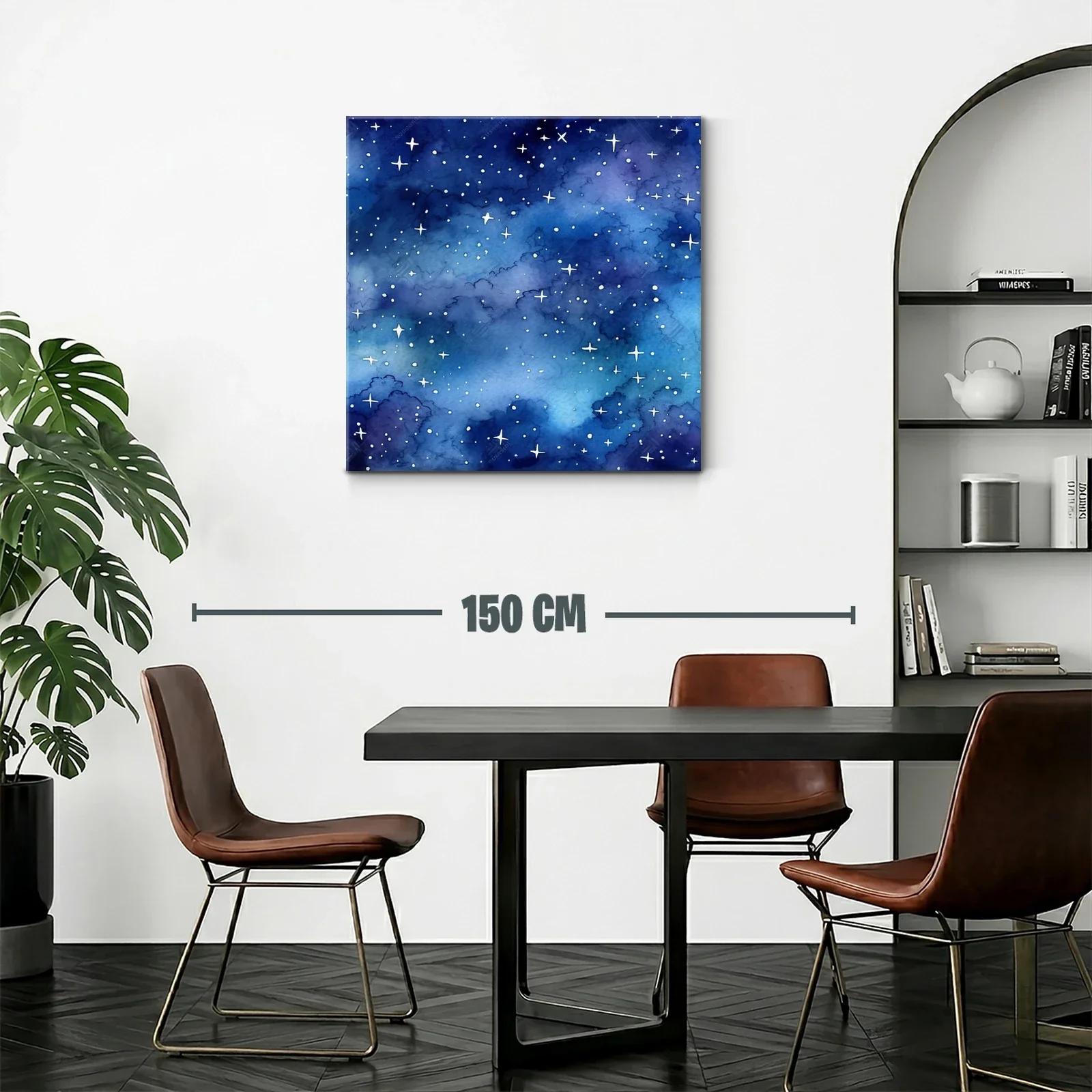 Cuadro con un cielo estrellado en tonos azul profundo — miniatura 2