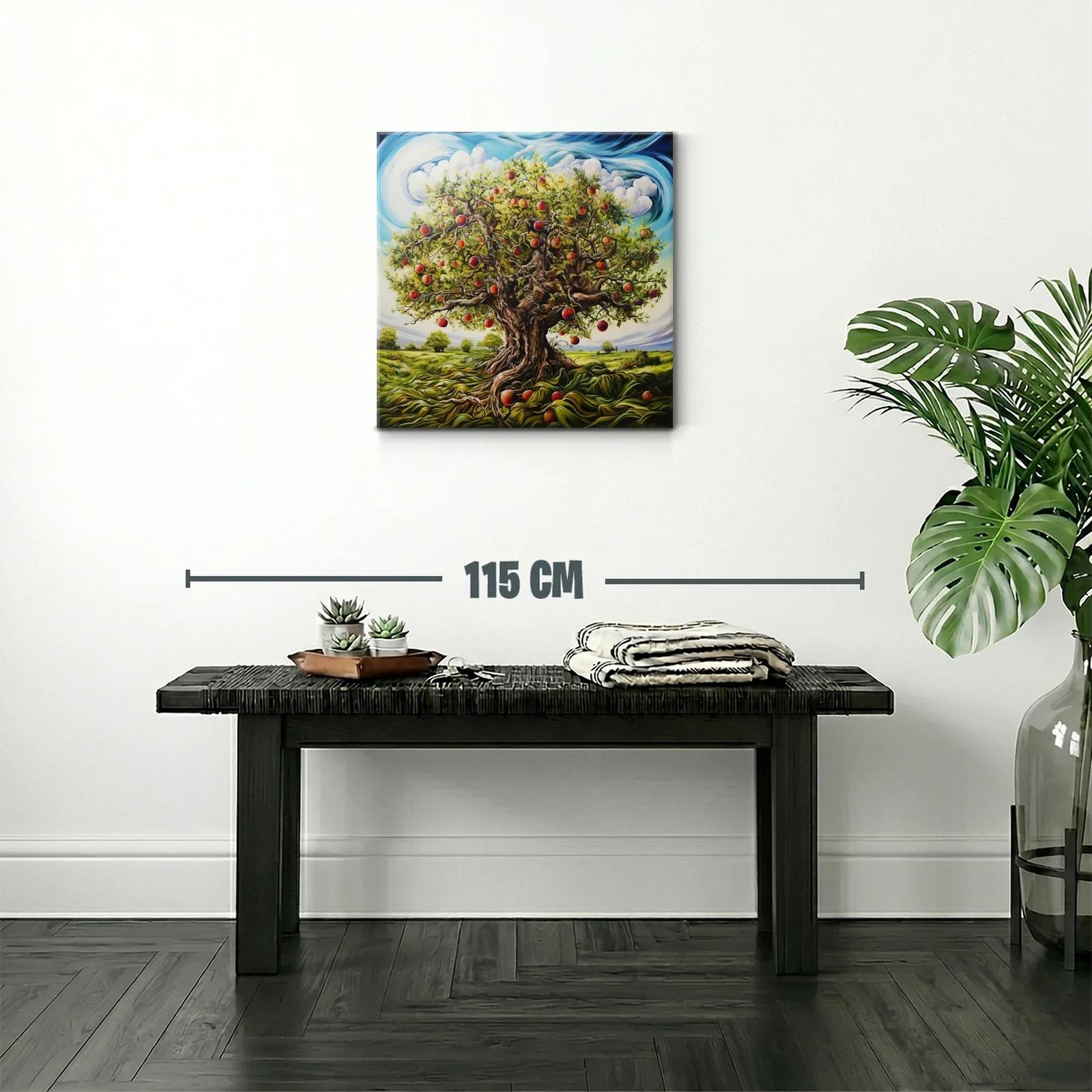 Árbol frutal exuberante con manzanas rojas maduras — miniatura 2