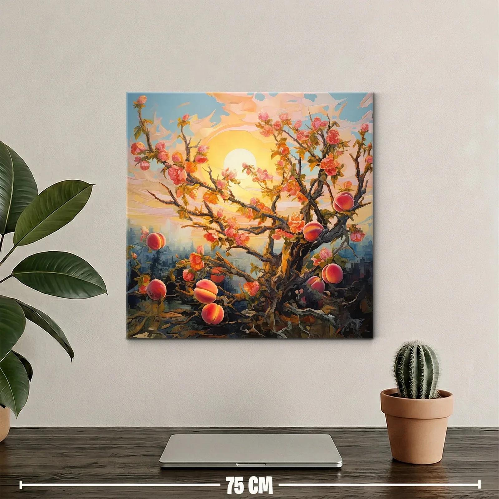 Árbol de duraznos en flor bajo la luz del atardecer — miniatura 2