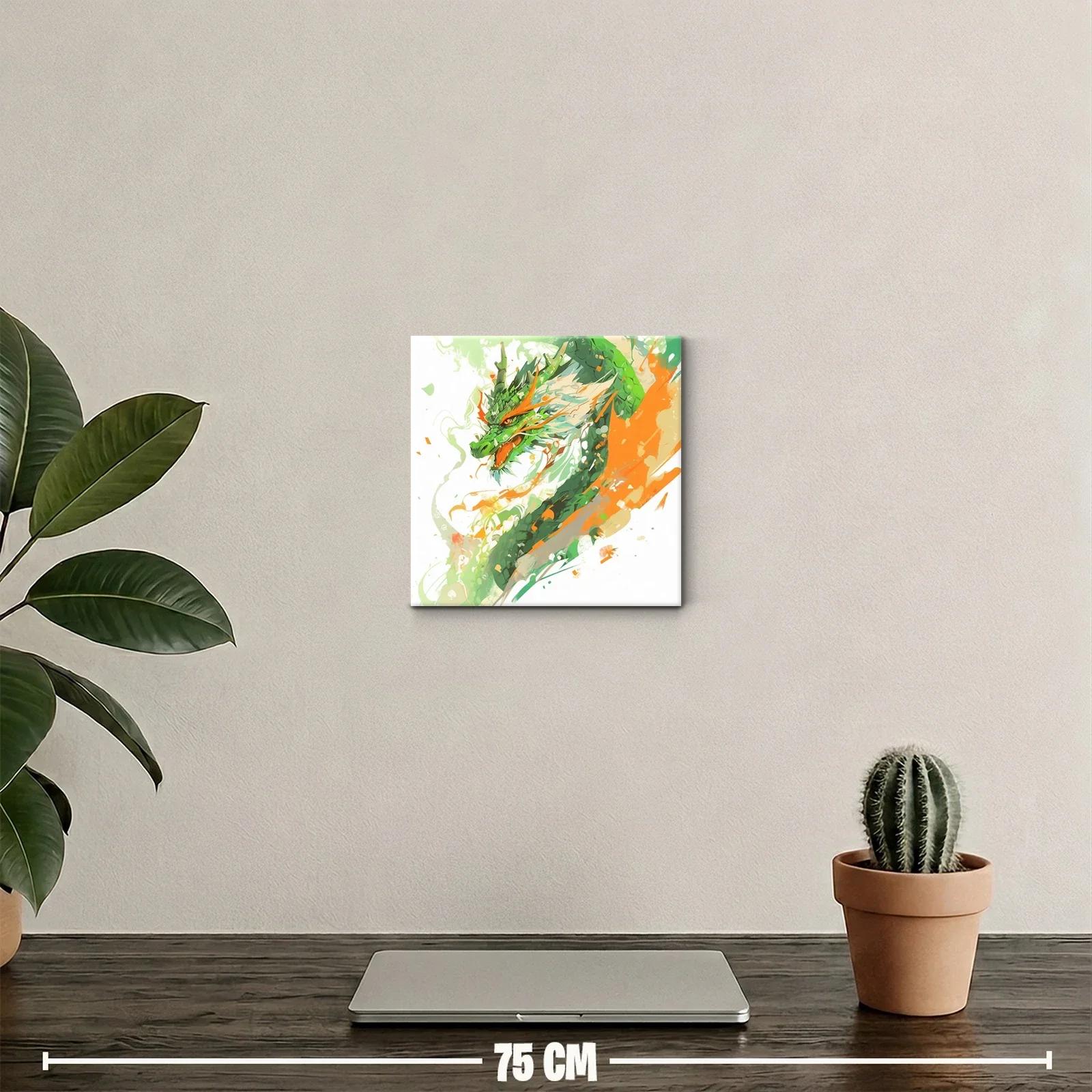 Dragón verde en movimiento lleno de energía y fuerza — miniatura 2
