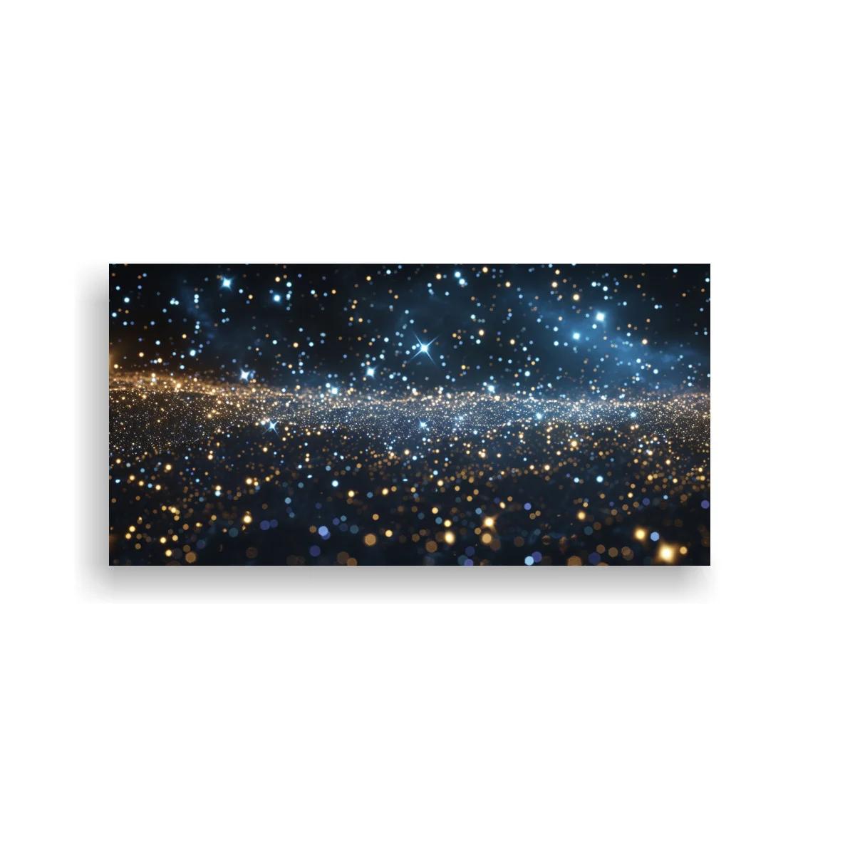 Cuadro cielo estrellado abstracto con franja luminosa — imagen principal