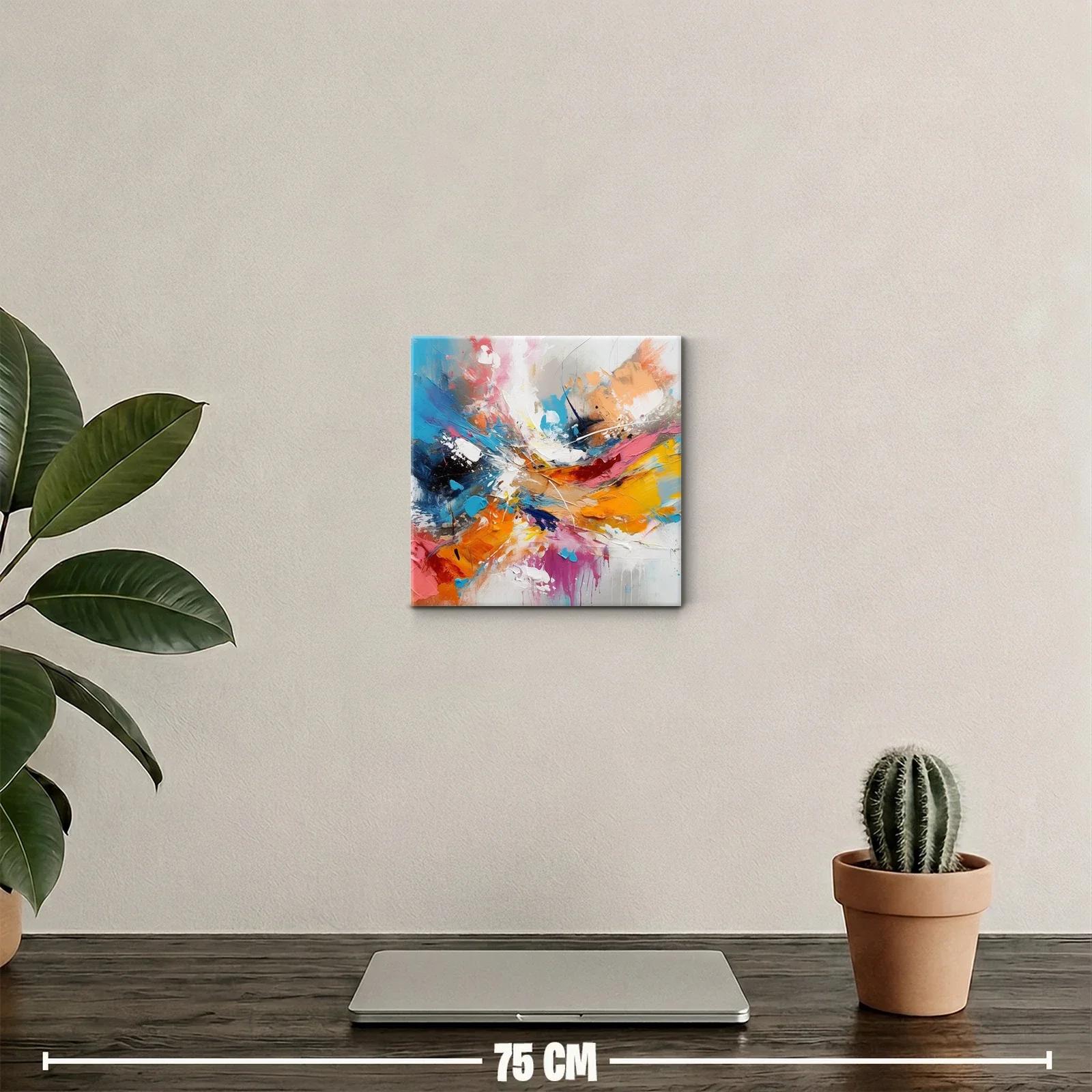 Cuadro abstracto con explosión vibrante de colores luminosos — miniatura 2