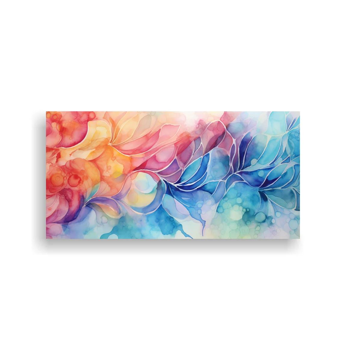 Cuadro flores abstractas con bokeh y colores suaves