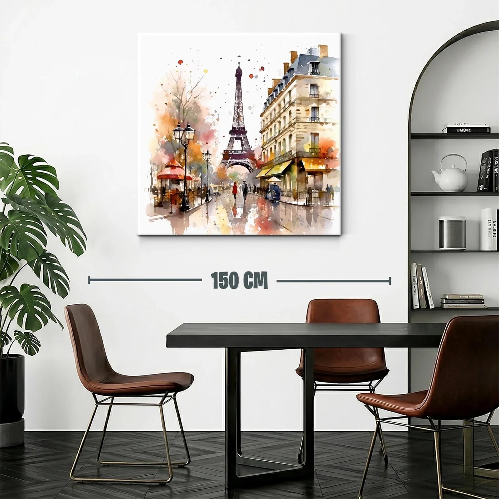 Paisaje parisino con Torre Eiffel y ambiente otoñal — miniatura 2