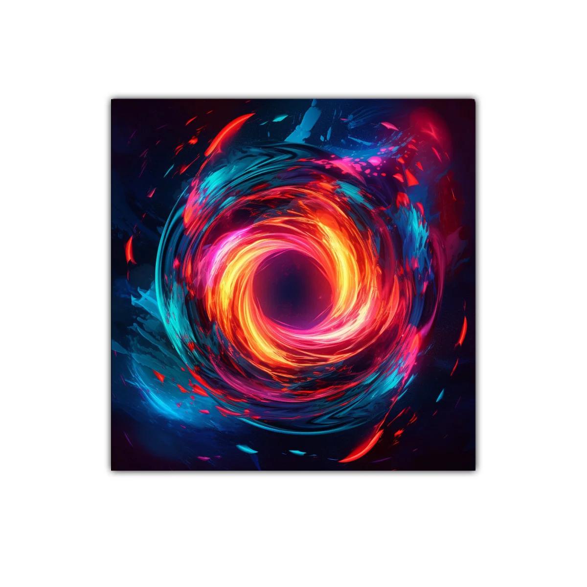 Cuadro abstracto con intenso remolino de colores vibrantes — miniatura 1