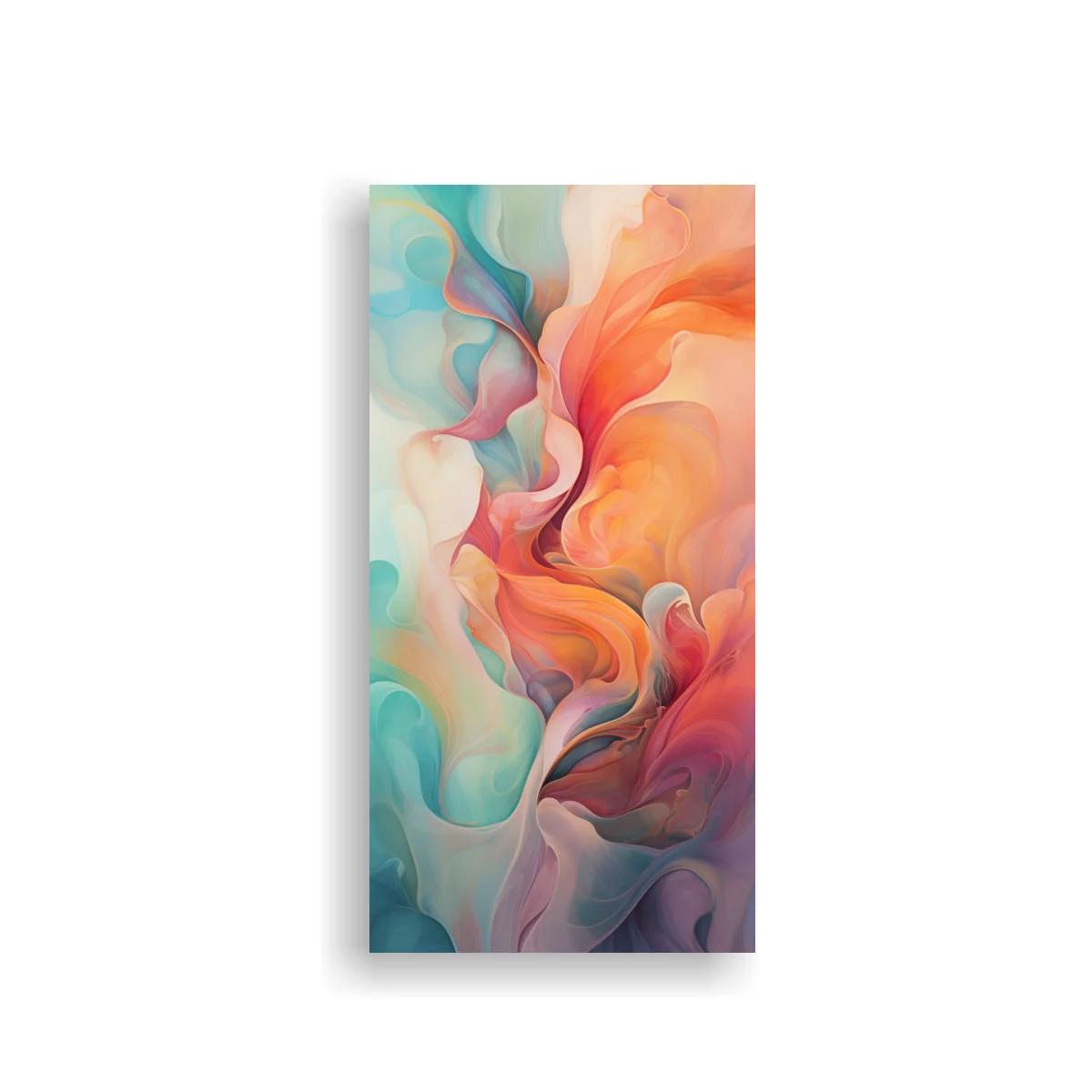 Cuadro formas fluidas abstractas en lila y turquesa