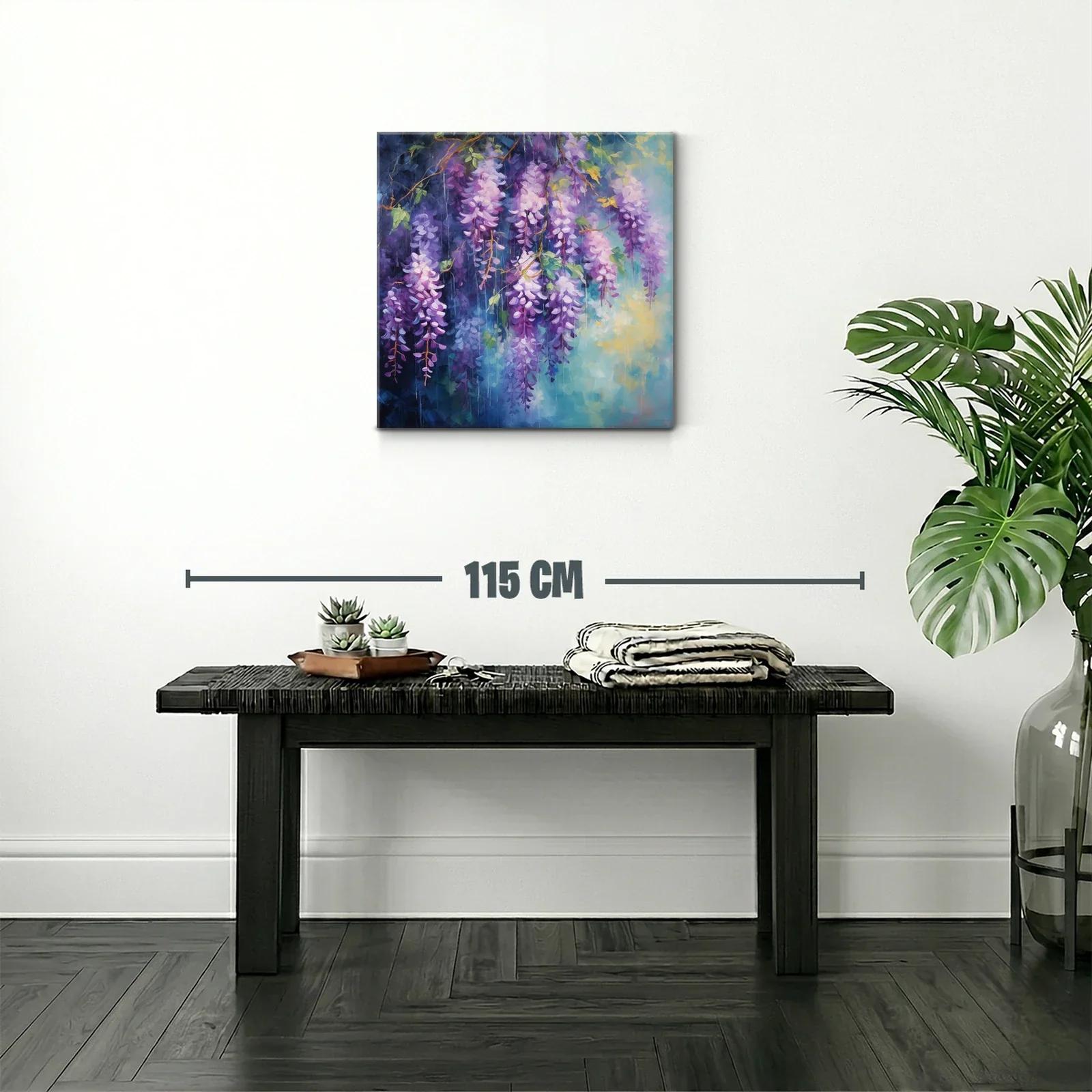 Exuberancia floral en cascada de glicinias violetas y lilas — miniatura 2