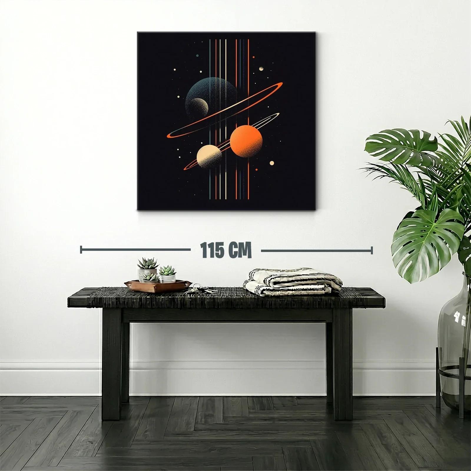 Composición cósmica con planetas y anillos vibrantes — miniatura 2